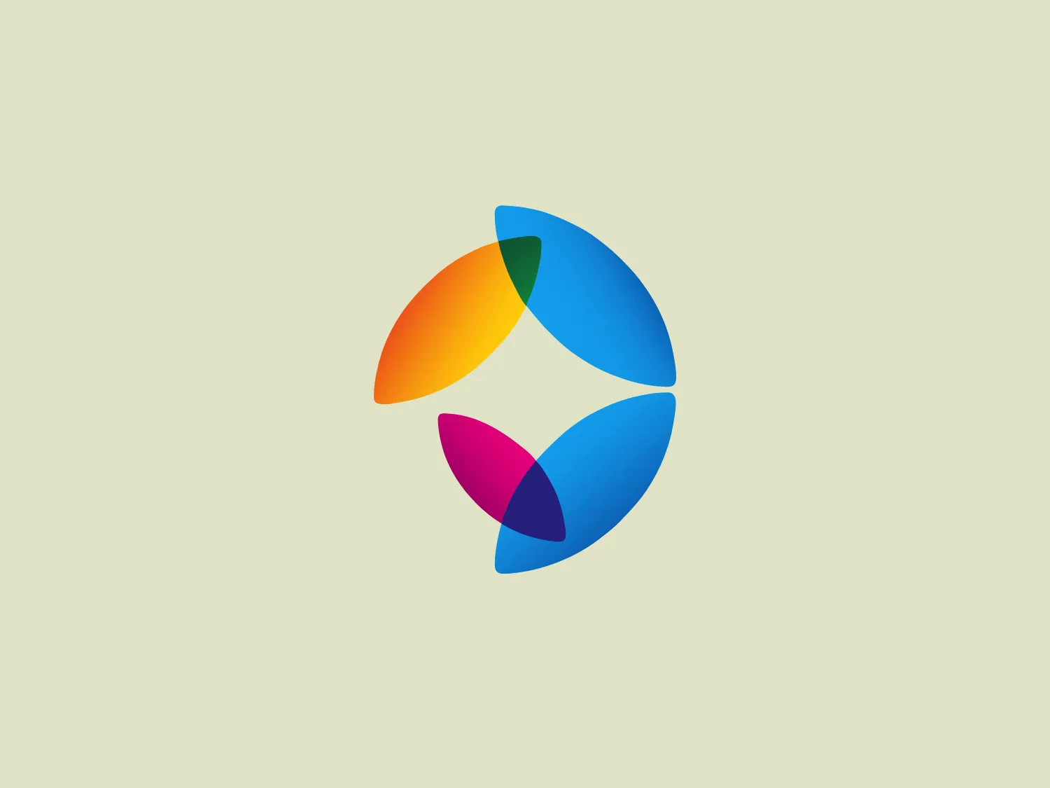 The Doherty Institute logo features a stylized circular formation composed of four overlapping teardrop shapes, with their points meeting in the center. Each teardrop has a vibrant gradient, transitioning from yellow (top), to green (top-right), to blue (bottom-right), and finally to pink (bottom-left). The design conveys a sense of unity and dynamic movement, with the overlapping elements creating a central area of blended colors that suggests collaboration or convergence. The color palette is bright and modern, giving the design an energetic and friendly feel.