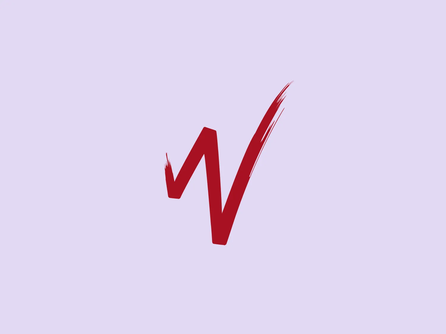 The logo for World Marketing features a stylized check mark or abstract representation of the letter "N." Its modern and minimalist design has dynamic, sharp angles and brush-like ends, suggesting swift movement or completion. The bold red color conveys energy and confidence, with no additional embellishments to allow the simplicity of the form to make a strong impact.