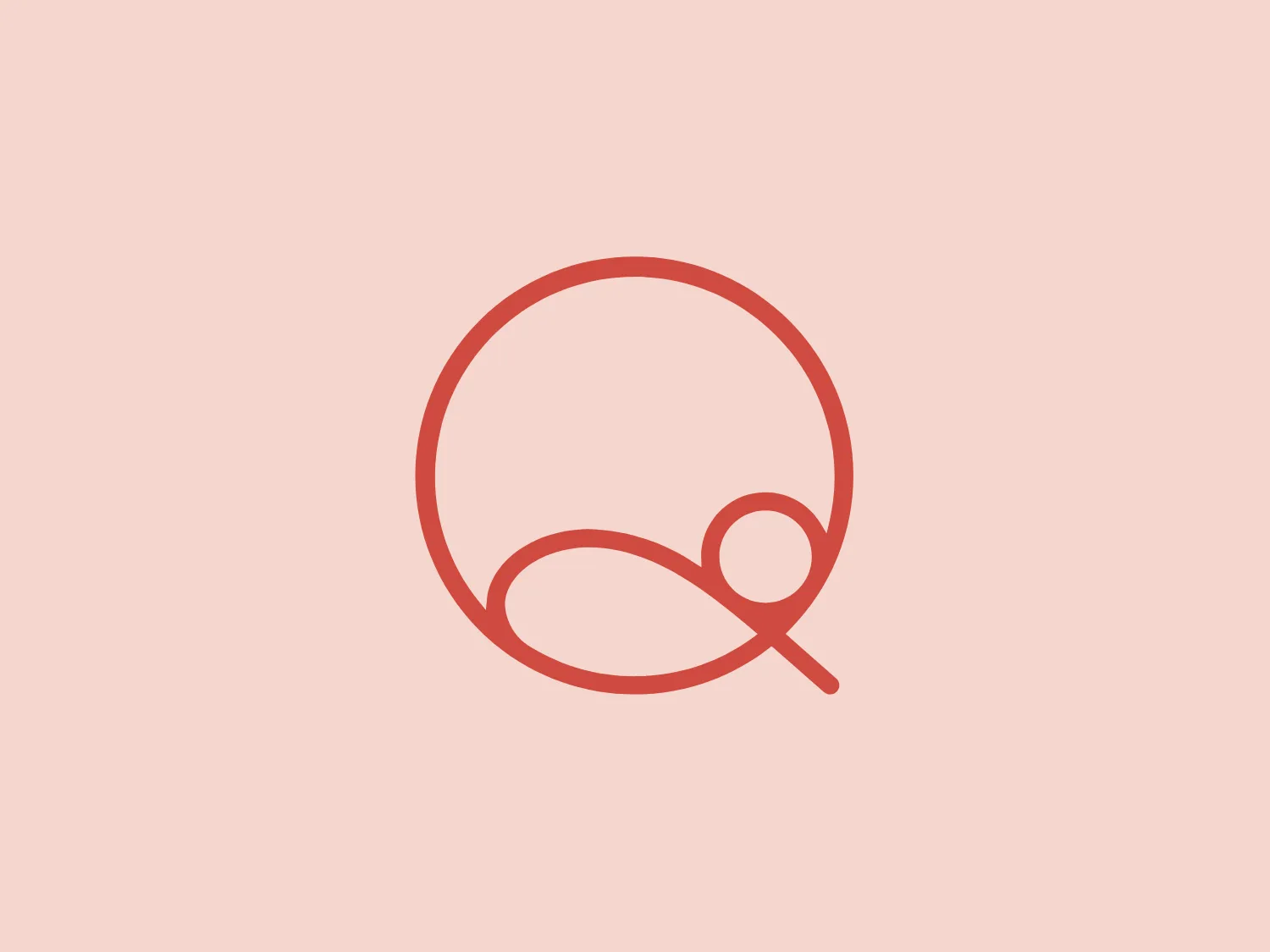 The business logo for Quilted Health features a minimal and modern design consisting of a single continuous line forming an abstract representation of a lowercase 'e.' The color of the logo is a warm and inviting muted, coral-toned red with a hint of orange, striking a balance between friendliness and professionalism.
