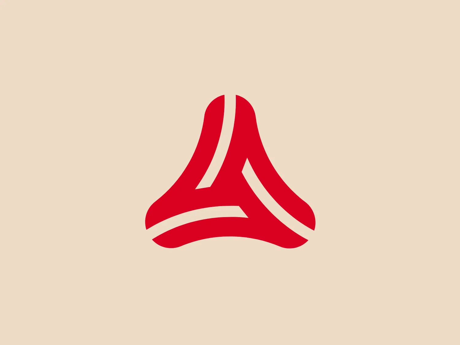 The dynamic Port of Antwerp-Bruges logo features three vibrant red swooshes arranged in a stylized "A" shape. The swooshes have smooth curves that suggest movement and speed, giving the logo a modern and energetic feel. The flat, two-dimensional design and clean negative space contribute to its professional look.