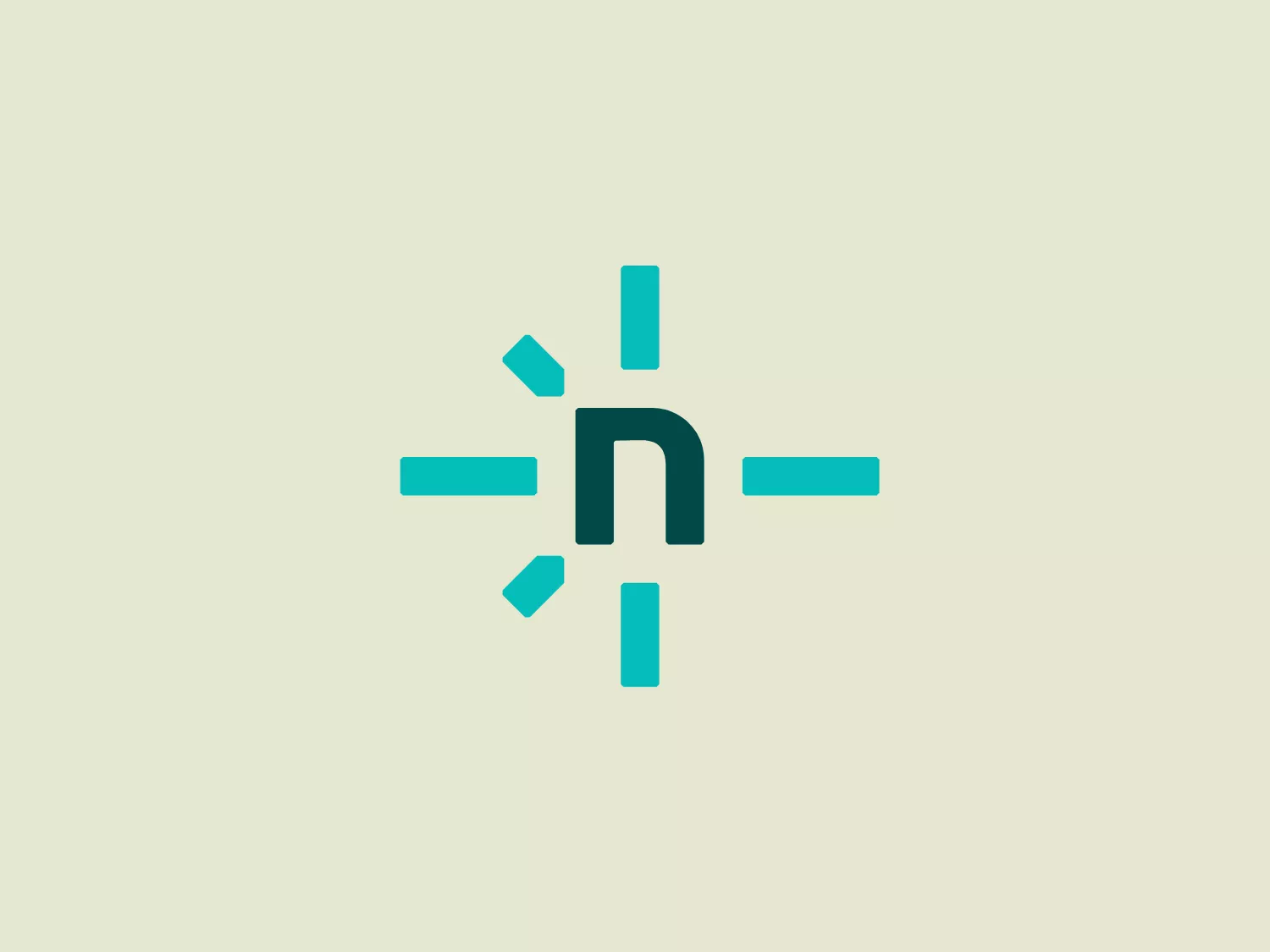 The Netlify logo features a stylized, modern design, consisting of a central figure that resembles a lowercase "n" with extended lines or dashes on the left and right, which give it a dynamic and expansive feel. The design incorporates sharp angles and clean lines, suggesting precision and technological sophistication. The color is a vibrant shade of teal, which stands out for its freshness and energy. The overall aesthetic is minimalistic and contemporary.
