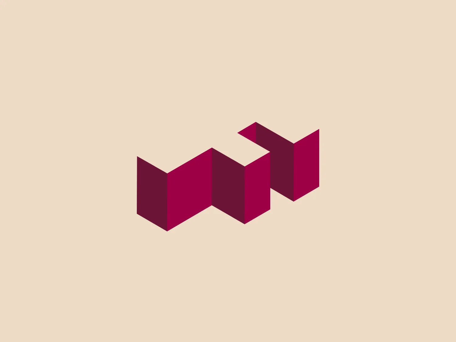 The Forshaw logo exhibits a geometric, three-dimensional, abstract mark. Comprising a sequence of connected shapes resembling a modernistic letter "M" or a series of peaks and valleys, it has a sharp, angular design with facets that create a sense of depth and dimensionality. The primary color is a rich shade of burgundy or maroon, giving the logo a strong and sophisticated vibe. The design maintains a clean, minimalist aesthetic suitable for a variety of modern branding contexts.