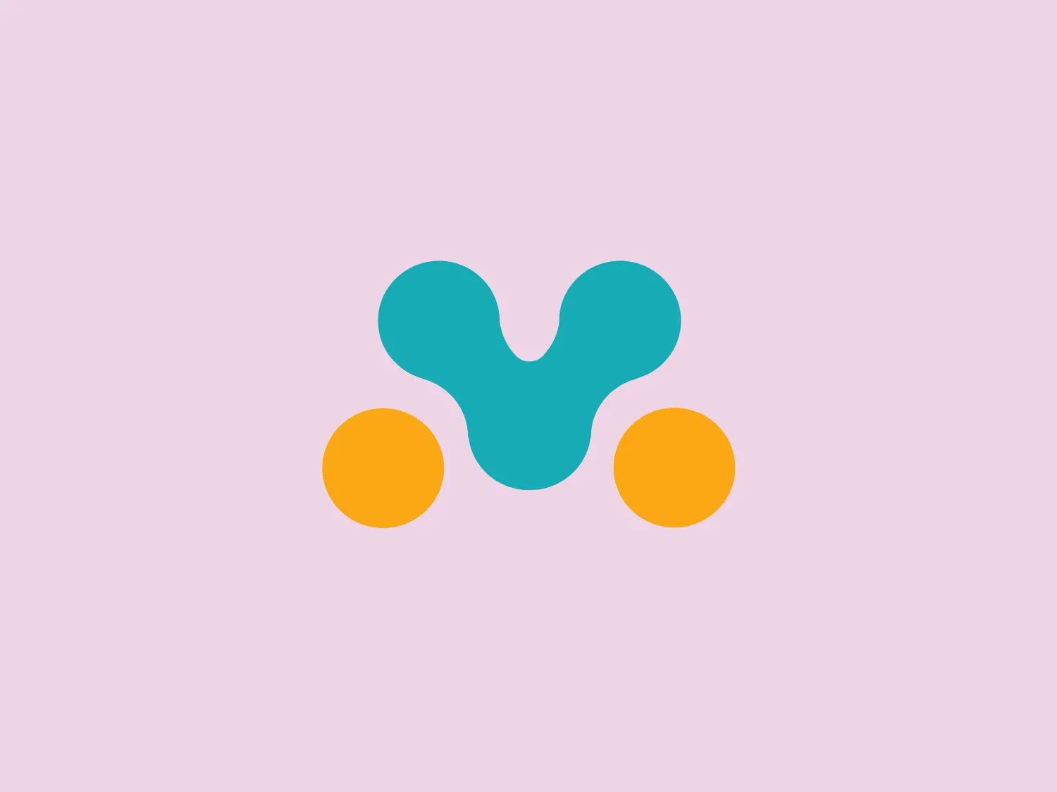 The Monnify logo features a stylized design composed of three solid-colored shapes: a central, teal blue element resembling an abstract splash with a wavy top edge and concave sides, flanked by two warm yellow circles. These shapes convey a sense of fluidity and connection, while the design is modern, minimalistic, and would lend itself well to a variety of branding contexts with its clean lines and bold color choices.