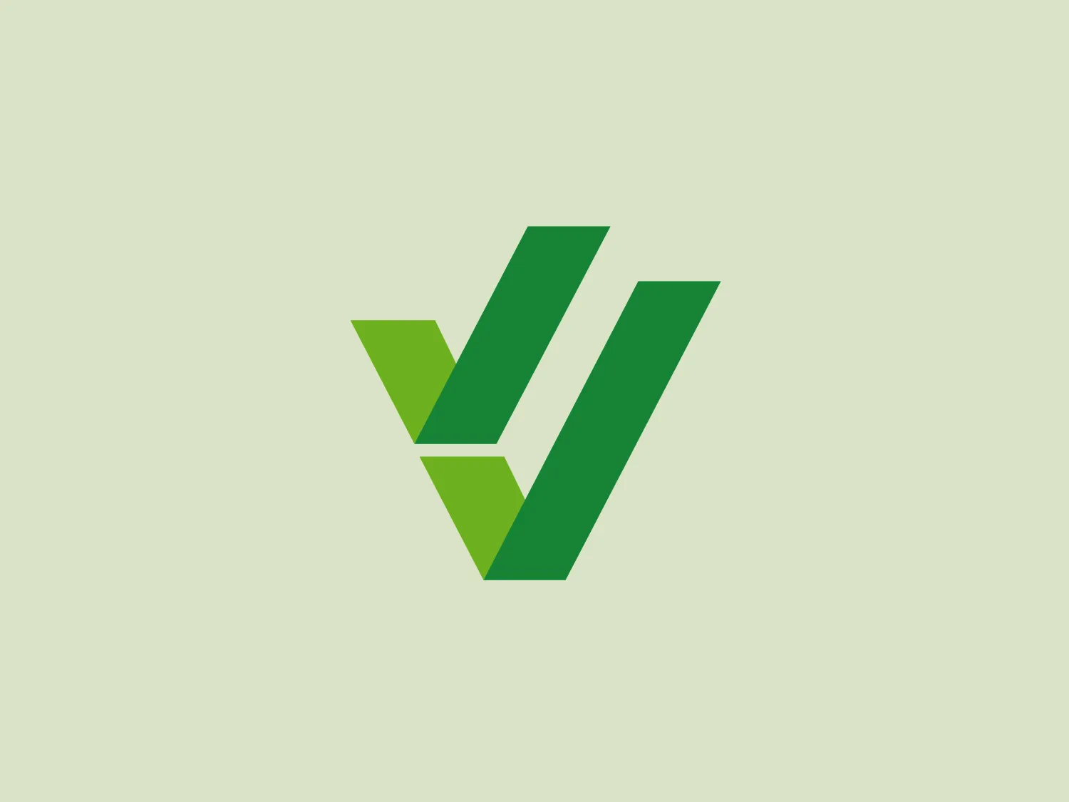 The Vira BV logo features a stylized, geometric representation of an abstract bird in flight, using angular shapes to create the impression of wings and a tail. A chevron-like shape in shades of green forms the core, with a layered effect suggesting motion and depth. The modern and dynamic design conveys energy and forward momentum, incorporating negative space and a versatile color scheme for branding purposes.