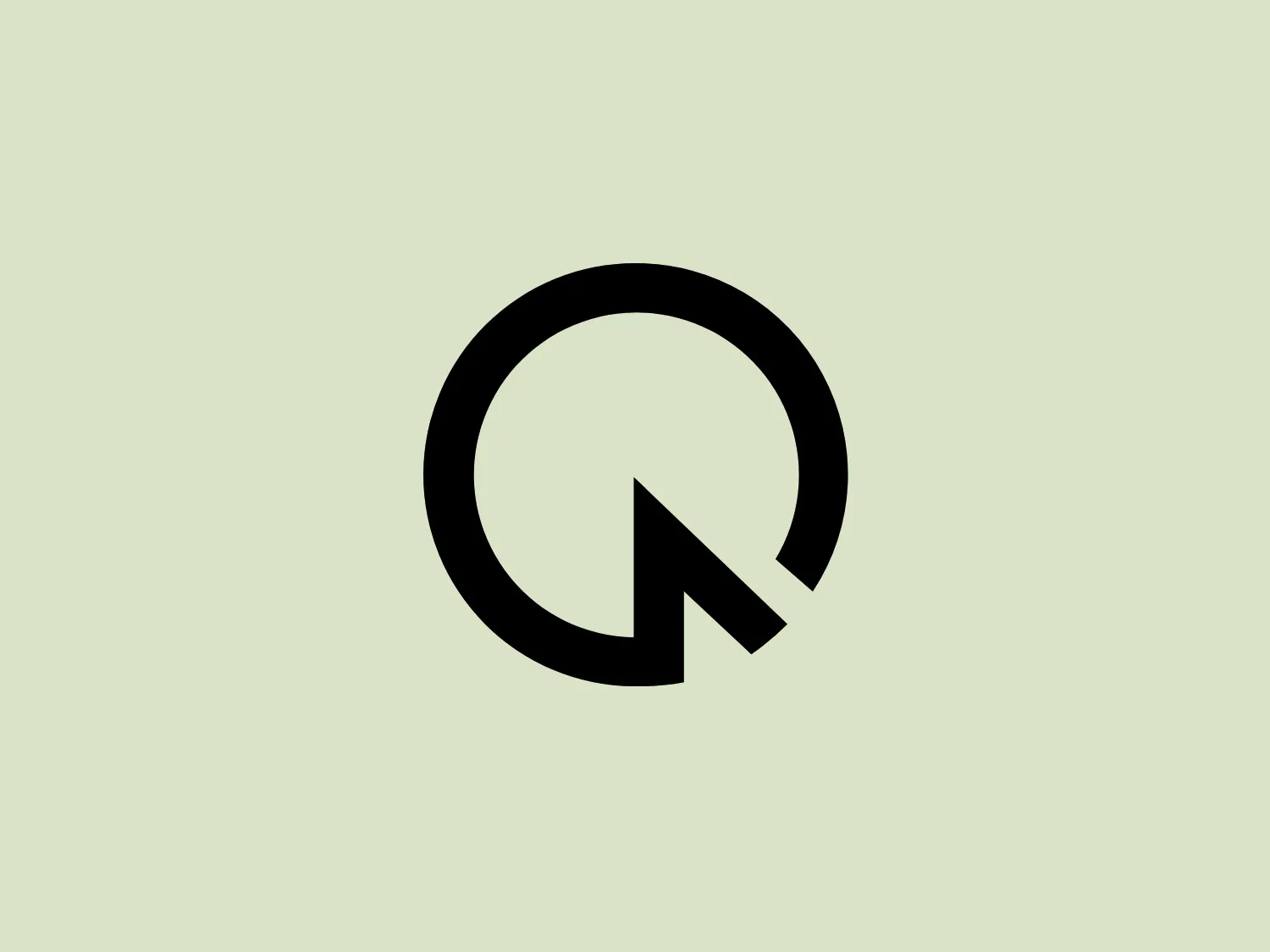 The Quest AI logo utilizes a bold and simplistic circular motif with a distinct gap, resembling the letter "Q" with a stylized tail that accentuates motion and progress. The monochromatic black on white background emphasizes its modern and clean aesthetic, while the clever use of negative space contributes to its overall minimalist and contemporary feel.