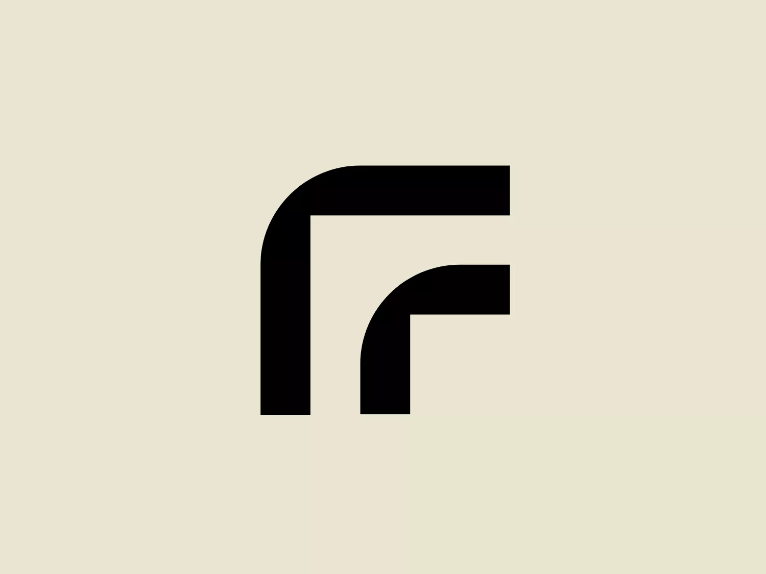 The Flight Forum logo features a bold, abstract design with two black shapes that form stylized "F" letters. The modern and minimalistic design uses negative space and a monochrome color palette to highlight simplicity and sophistication. The thick lines and angles suggest strength, stability, and a forward-thinking approach.