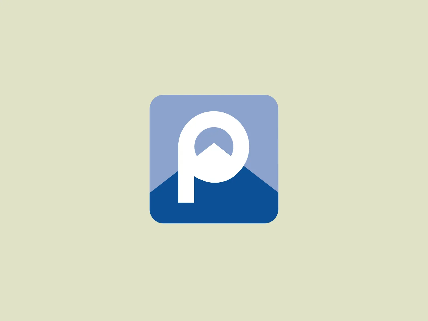The Pennine logo boasts a modern and minimalist design, incorporating a stylized, uppercase letter "P" in white with a circular void for dynamic negative space. This stands above a two-toned blue mountain-like shape, with a deeper blue base and a lighter upper part, creating a horizon or landscape effect. The rounded corners of the "P" and the soft gradient of the blue tones add a friendly and approachable feel while implying stability and forward motion.