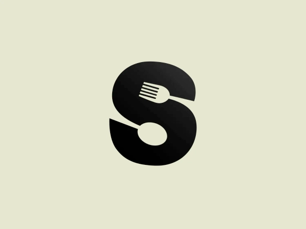 What we like: The sleek, monochrome design of SensacionS Catering's logo with integrated spoon and fork icons.