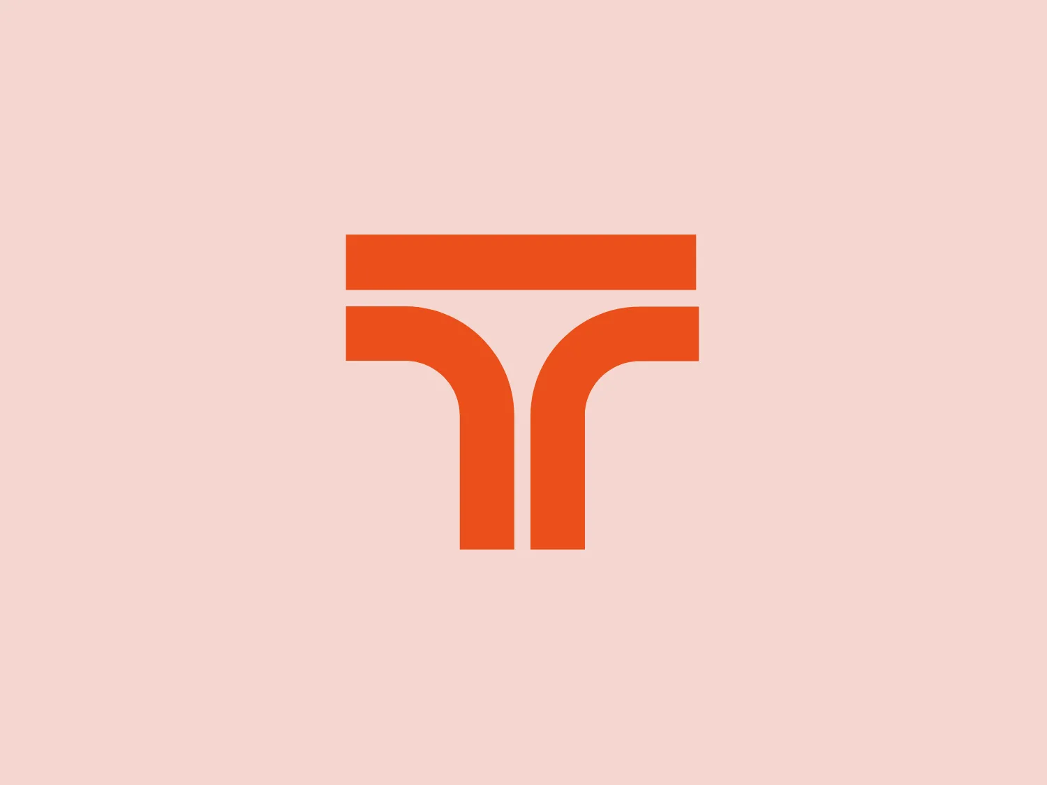 The Tepeyac logo presents a bold, modern sans-serif uppercase 'T' formed by geometric shapes, with a solid rectangle for the horizontal and an upside-down 'U' for the vertical, evoking stability and balance. The vivid, flat orange color conveys energy, creativity, and enthusiasm. The design is minimalistic, clean, and easily scalable, suitable for various applications. The orange hue ensures the logo stands out against a subtle, light background.