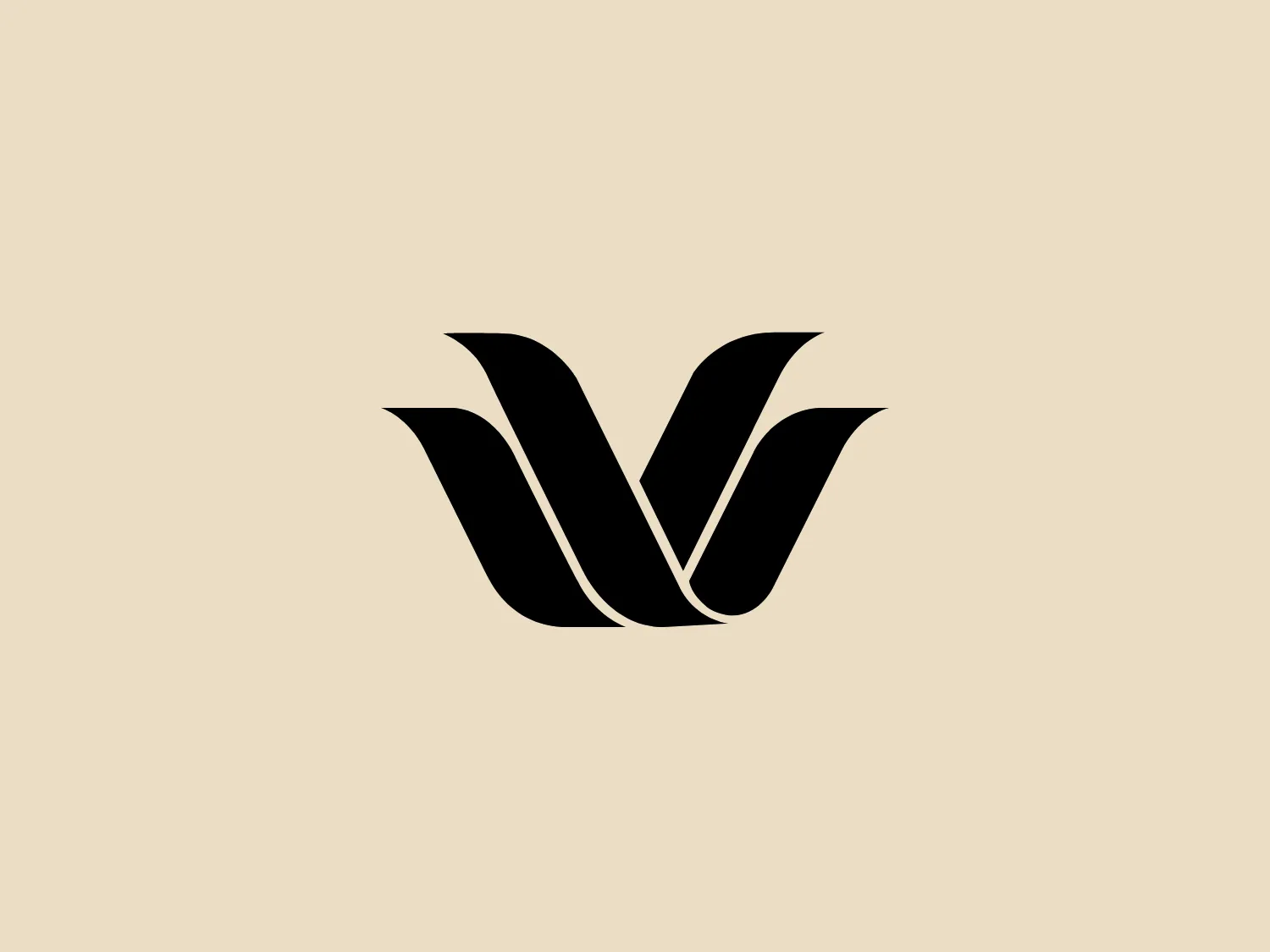 The Wacoal logo features a stylized letter "W" in bold, black color, showcasing a minimalistic and modern design. The sharp angles and sweeping curves suggest fluidity and motion, while the negative space in the middle creates an intriguing visual gap. The bold and simple black color would stand out against a lighter background.