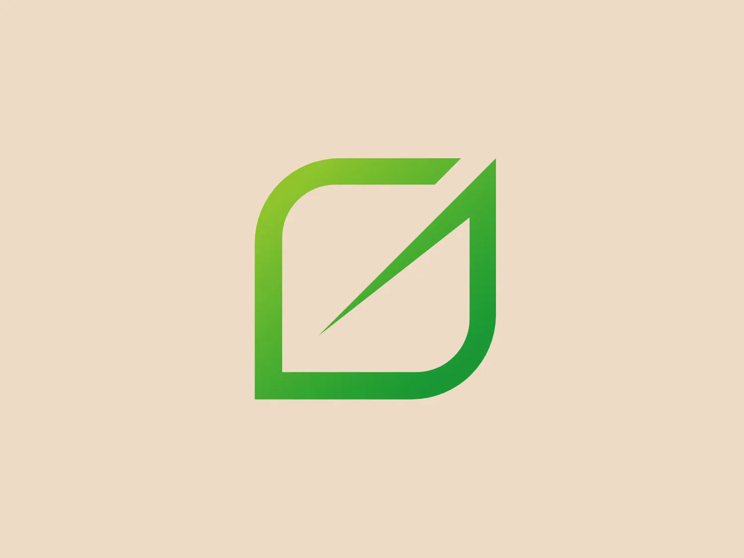 The Greenbook logo showcases a stylized, geometric design consisting of a singular, abstract shape resembling a square with a rounded corner and a diagonal slash. The modern and sleek look is highlighted by gradient shades of green, from light lime to deep grass green, conveying depth and vitality. Clean lines and the gradient effect communicate innovation and growth, while the aesthetic presents a fresh, contemporary impression with a nod to nature and eco-friendliness.