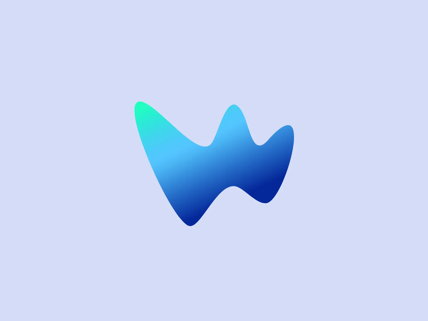 The Women in Technology logo features an abstract, fluid shape with a dynamic and modern feel. The design is asymmetrical and resembles a freeform splash or a waving banner with rounded edges, which could represent movement, agility, or innovation. The color gradient transitions smoothly from a lighter, bright turquoise on the left to a deeper, rich blue on the right, suggesting depth and dimension. This aesthetic conveys a sense of calmness and trustworthiness, while simultaneously being vibrant and energetic. The logo is sleek and would likely be used by a company looking to convey creativity, fluidity, or forward-thinking.