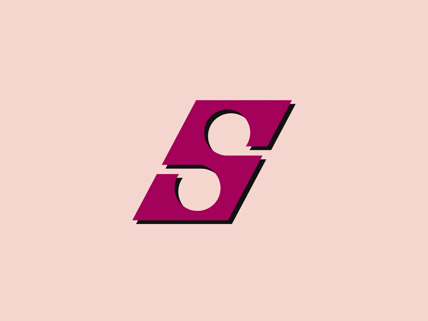The Scholz Druck logo features a stylized number "8" with a modern twist. Composed of two primary shapes - an upper circle and a lower circle - neatly cut to imply the figure of 8, the logo has a vibrant magenta color with a sleek black outline. Both sections have small white gaps for a three-dimensional illusion and subtle layering effect. The solid fill color gives the logo a bold and striking presence.
