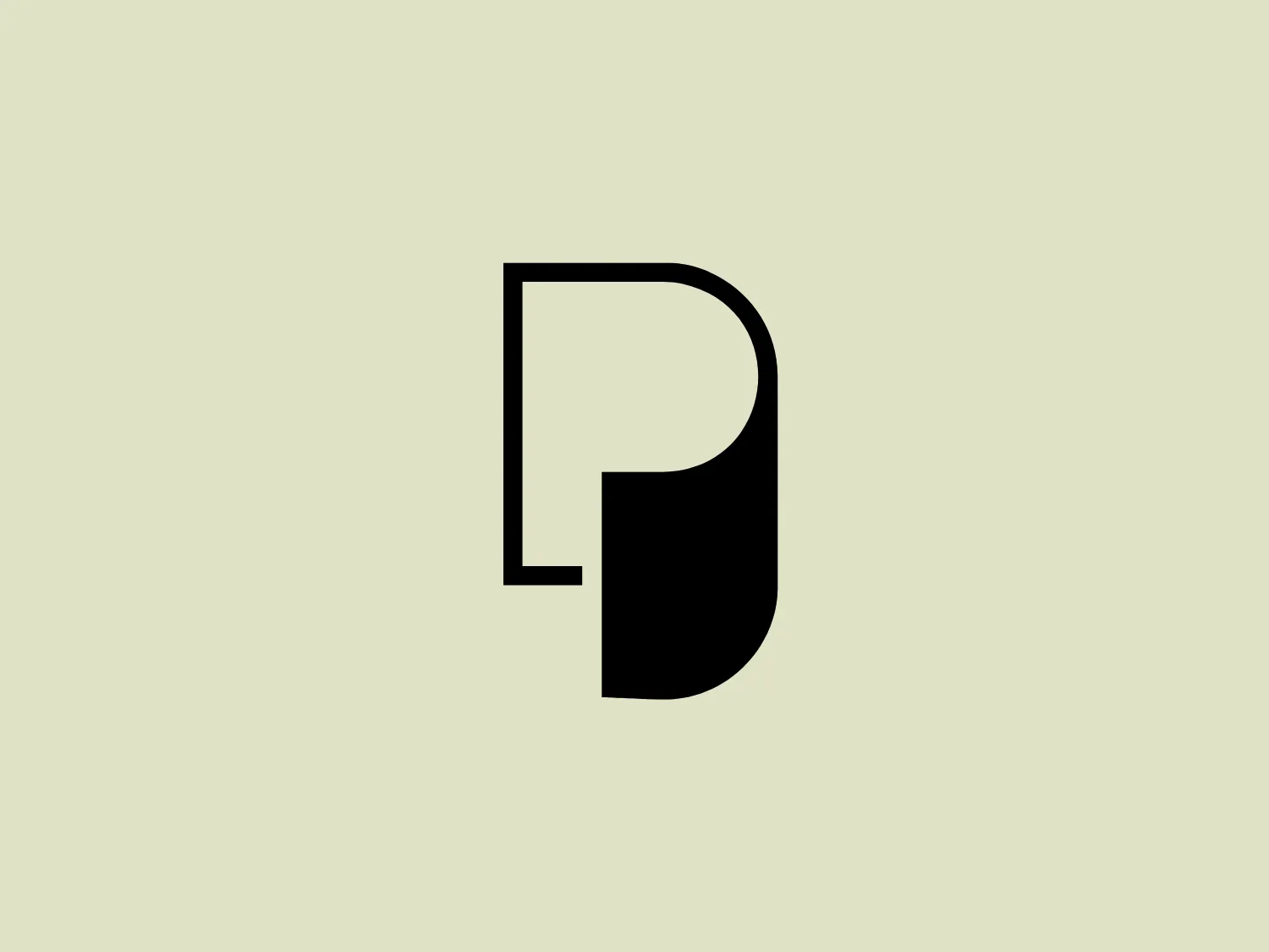 The ProDECCOR logo features a bold, uppercase letter "D" with a modern, minimalist design. It has a distinct appearance with a thick, black vertical line on the left and a smoothly curved black shape on the right, resembling a semi-oval. The monochromatic color scheme adds to its sleek, contemporary feel.