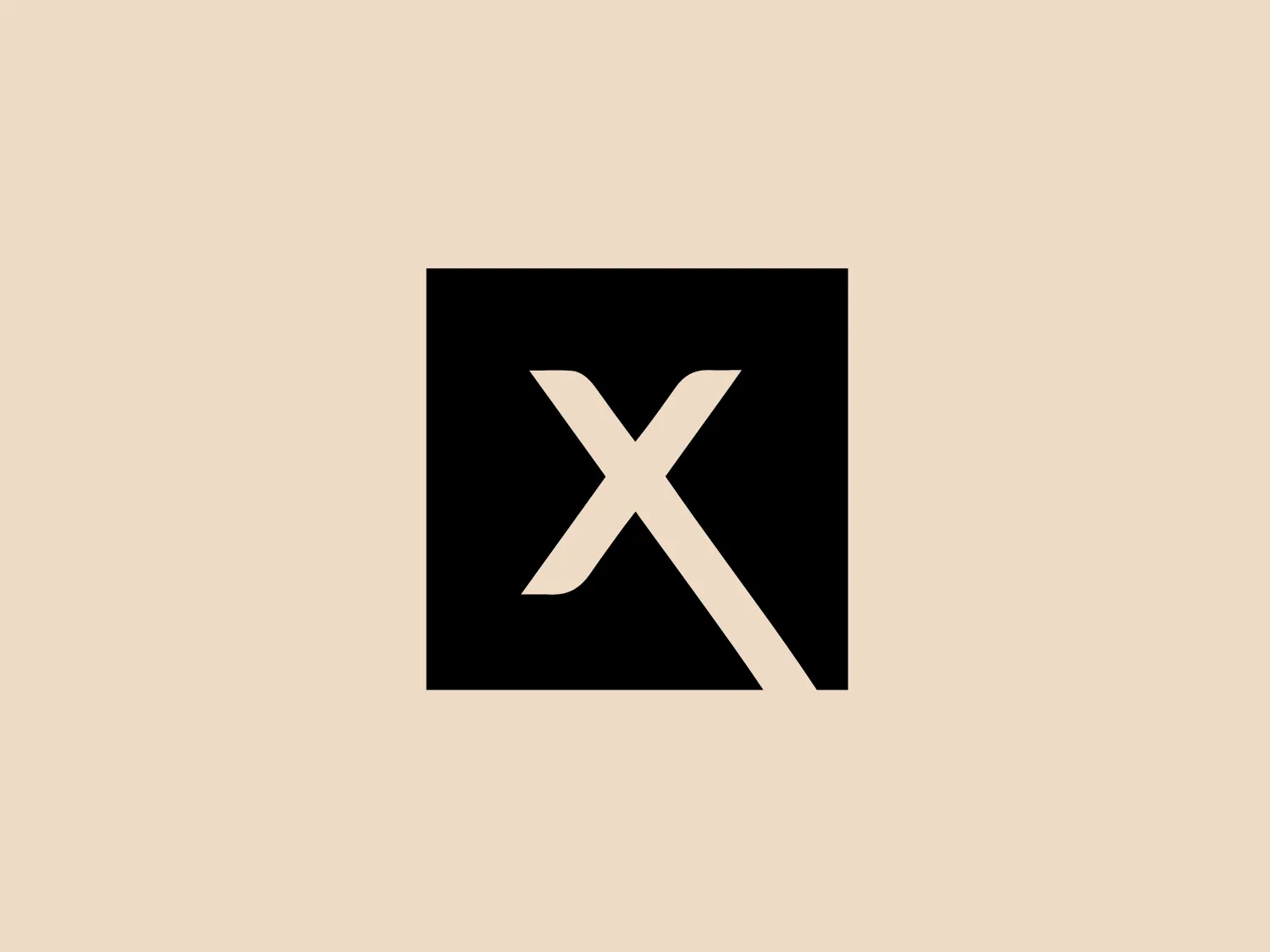 The Xfinity logo is a stylized representation of the letter "X", comprised of two intersecting diagonal lines within a perfect square, creating a strong and balanced appearance. The black color against a white background gives it a modern and minimalist aesthetic, making it visually striking and memorable. When pairing with a background color, a light pastel would maintain its impact without overpowering the design.