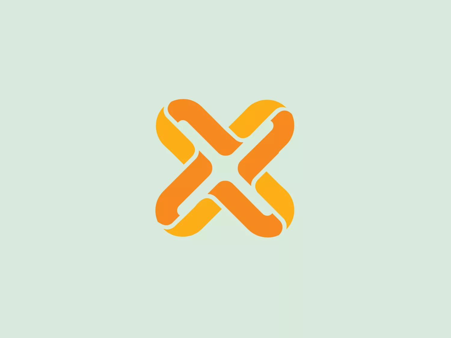 The Tenfold BPO logo is a stylized, abstract shape reminiscent of an 'X' or a rotated plus sign with curves connecting each arm. It features a gradient of warm hues, transitioning from a vibrant orange to a soft yellow-white in the center, giving it a dimensional, dynamic feel. The design is smooth and modern, with no hard edges or corners, and the use of negative space forms a cross in the center, enhancing its multidimensional aesthetic. Given the warm tones of the logo, a background color that complements yet contrasts the logo would be suitable.