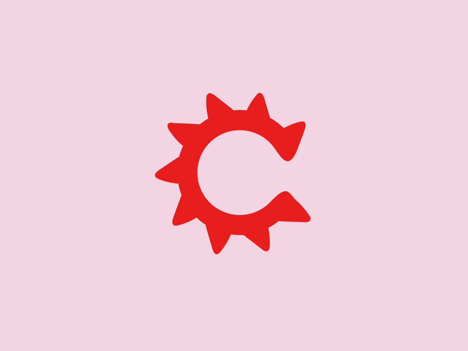 The Carnarvon logo is a simple yet bold design featuring a gear-like symbol with eight equally-sized pointed extensions, resembling rays or a stylized sun. The entire figure is solid and filled with a vibrant red-orange color that conveys energy and dynamism. The center of the gear is hollowed out in the shape of a 'C', which represents the initial of the company or the concept of a central cog in a larger mechanism. The modern design has a clean-cut edge and minimalistic aesthetic, making it versatile for different uses. The use of negative space within the central 'C' adds a level of sophistication to the overall design.