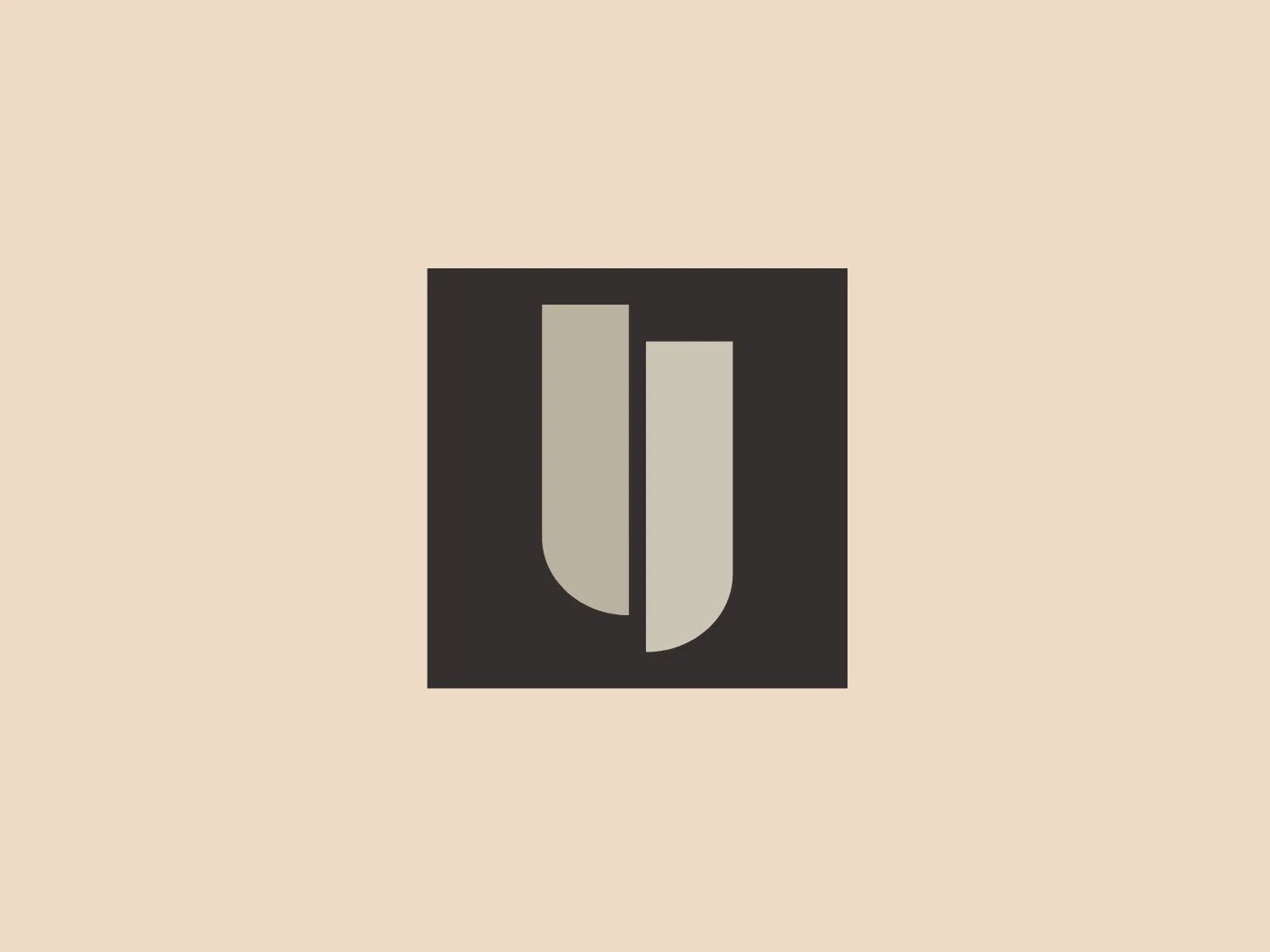 The Urban Lounge logo features a modern and minimalist design, with a stylized, uppercase letter 'U'. It consists of two identical, slightly curved and elongated shapes placed vertically and parallel to each other, spaced in a way that mirrors the negative space of the letter 'U'. The color scheme is monochromatic, featuring a rich, dark grey or charcoal color for a professional and sleek appearance. The logo's clean lines and simplicity suggest a contemporary and elegant brand identity. Given the subdued color of the logo, a lighter background that provides contrast while maintaining an elegant feel would be suitable.