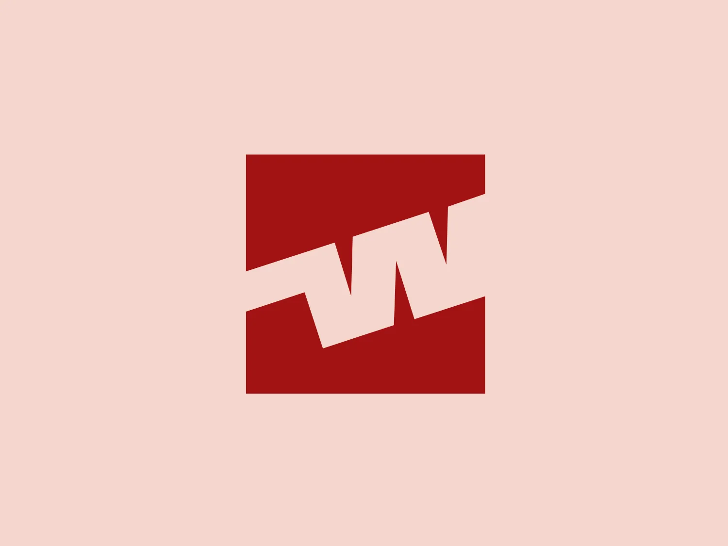 The Western Airlines logo is a dynamic and bold design of a stylized letter 'W'. It features three red shapes interlocking to create the negative space resembling the 'W'. The shapes have sharp angles and straight lines, contributing to a modern and energetic look. The strong, saturated red color gives the logo an assertive presence. To complement this logo and maintain its visual impact, a background that contrasts yet complements the strong red is advisable.