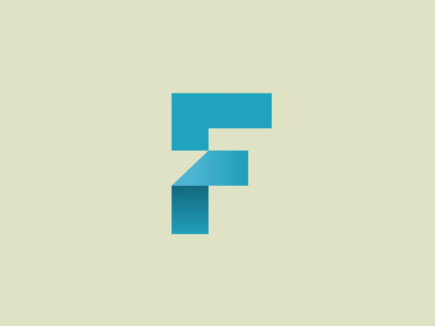 The Finnovex logo features a stylized, geometric letter 'F' constructed from two elongated, right-angled shapes with a parallel gap running through the middle. Rendered in a bold turquoise color, the design exudes a modern and energetic feel. Its minimalist and clean design, along with the use of negative space within the 'F', adds visual interest. This logo has a digital or tech-oriented aesthetic, making it a good fit for contemporary branding themes.