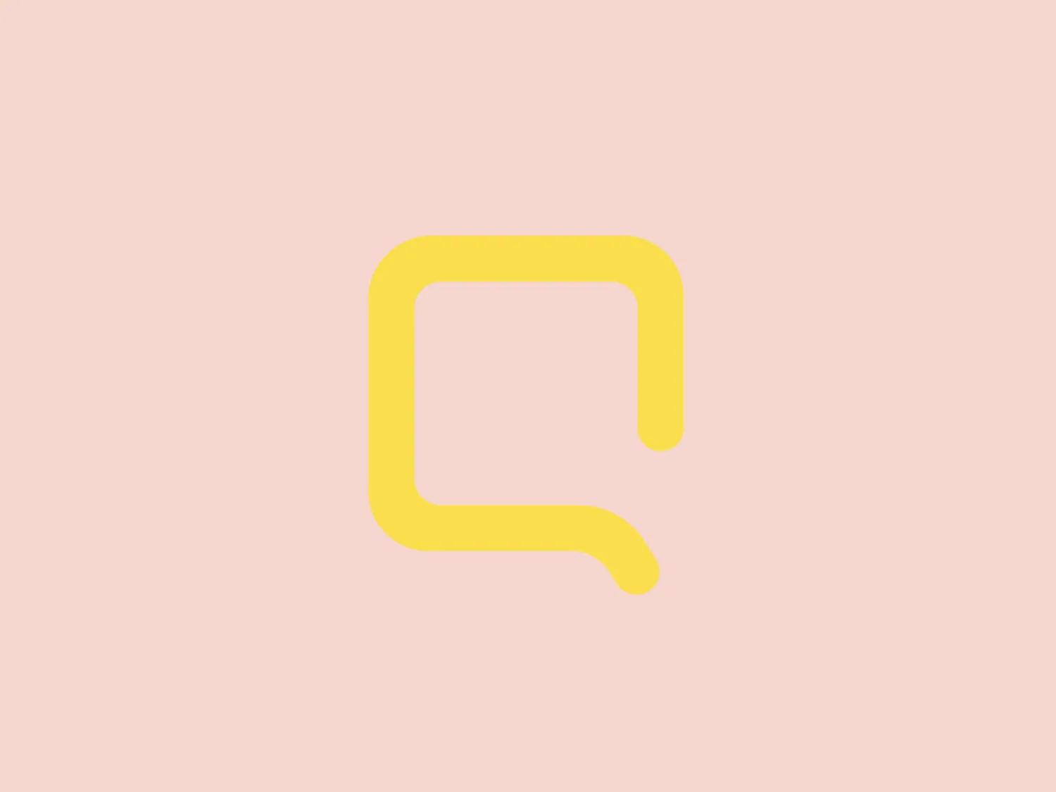 The QooQee logo is a stylized, abstract design with a rounded shape resembling a speech bubble or a modified letter "Q." The primary color of the logo is a vibrant yellow, with soft rounded edges creating a friendly and approachable aesthetic. The use of negative space within the rounded form suggests an inward arrow or a hook-like feature, adding an element of dynamism and suggesting conversation or connectivity. The design is minimalist and modern, with a focus on simplicity and fluidity.