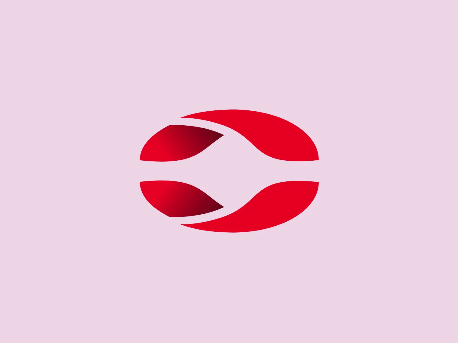 The ComTrade Group logo is a stylized, abstract design featuring three overlapping red shapes, each with a white cut-out, conveying a sense of motion or rotation. The shapes resemble leaves or flames, suggesting a dynamic or organic nature. The white cut-outs create fluid and harmonious negative space, contributing to the overall balance and continuity of the design. The bold and energetic touch of red adds to its appeal.