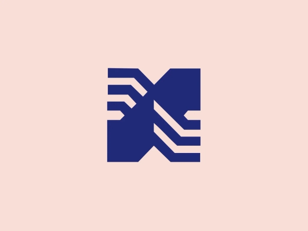 The BorgWarner logo is a stylized abstract mark consisting of geometric shapes resembling arrows or chevrons pointing towards the left and intersecting to form a bold "X" shape. The logo utilizes a strong, monochromatic deep blue color, giving it a professional and modern appearance. It features a series of parallel lines with varying thicknesses, creating a sense of movement and dynamism. With clean lines and sharp angles, the design conveys precision and cutting-edge technology, while the symmetrical arrangement provides balance and stability.