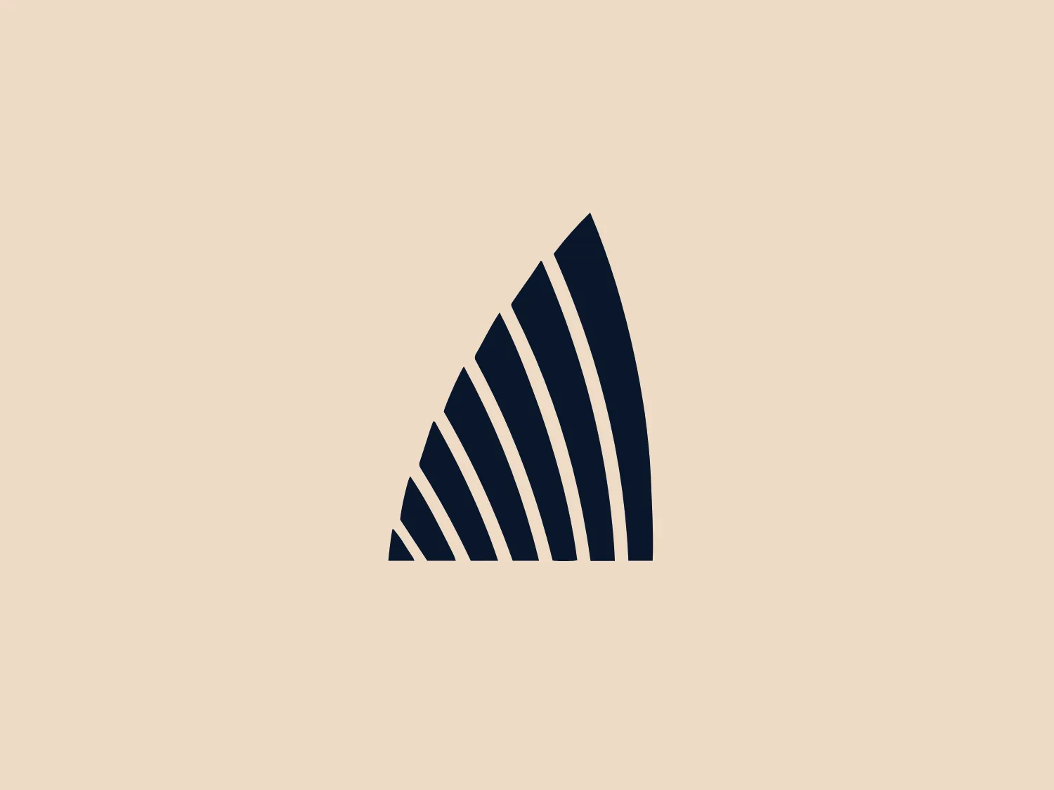 The Universities Australia logo features a stylized, abstract design resembling a segmented fan or ascending bars arranged in a quarter-circle layout. The monochromatic color scheme, predominantly dark blue, exudes elegance and professionalism. The white spaces between segments add dynamism to the static image, creating a sense of movement. This logo would stand out against a light, slightly contrasting background or a soft, neutral background to avoid clashing.