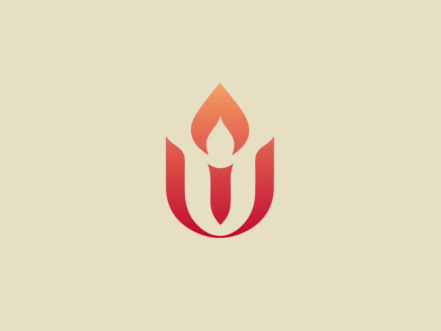 The Unitarian Universalist Association logo features a stylized flame or tulip-like design, composed of smooth, flowing shapes that converge to create an abstract representation, possibly hinting at growth, energy, or transformation. Characterized by a gradient color scheme, it transitions from a warm coral red at the base to a gentle orange at the tip, encapsulating both passion and approachability. The flame or bloom rests above a subtly suggested "U" shape, which cradles and uplifts the icon, enhancing the suggestion of support or foundation. The contours and gradient instill a sense of dynamic movement, while the encapsulated design contributes to its modern, clean aesthetic.