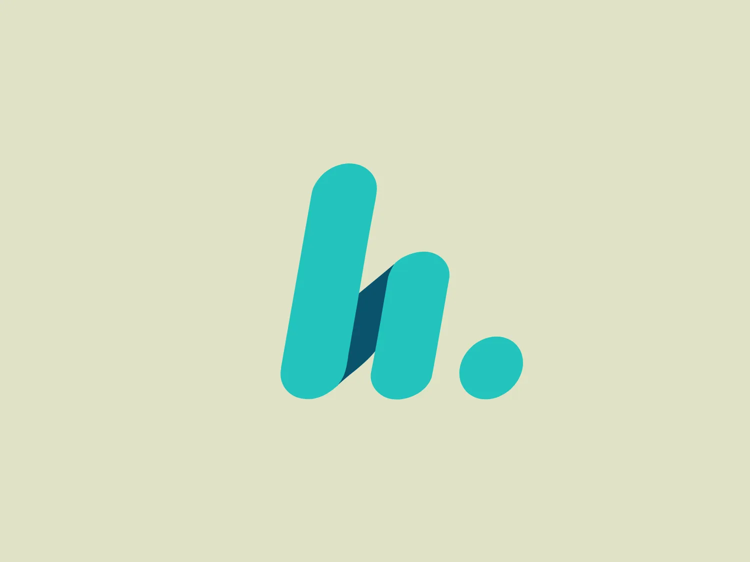 The Hit Network logo features a stylized, lowercase letter 'h' composed of two teal parallelograms, creating a three-dimensional effect. The shapes seamlessly connect, suggesting movement or structural support, with a small circle in the same teal hue at the bottom right. The design exudes a modern and minimalistic aesthetic, emphasizing geometry and clean lines while providing a fresh and vibrant feel.