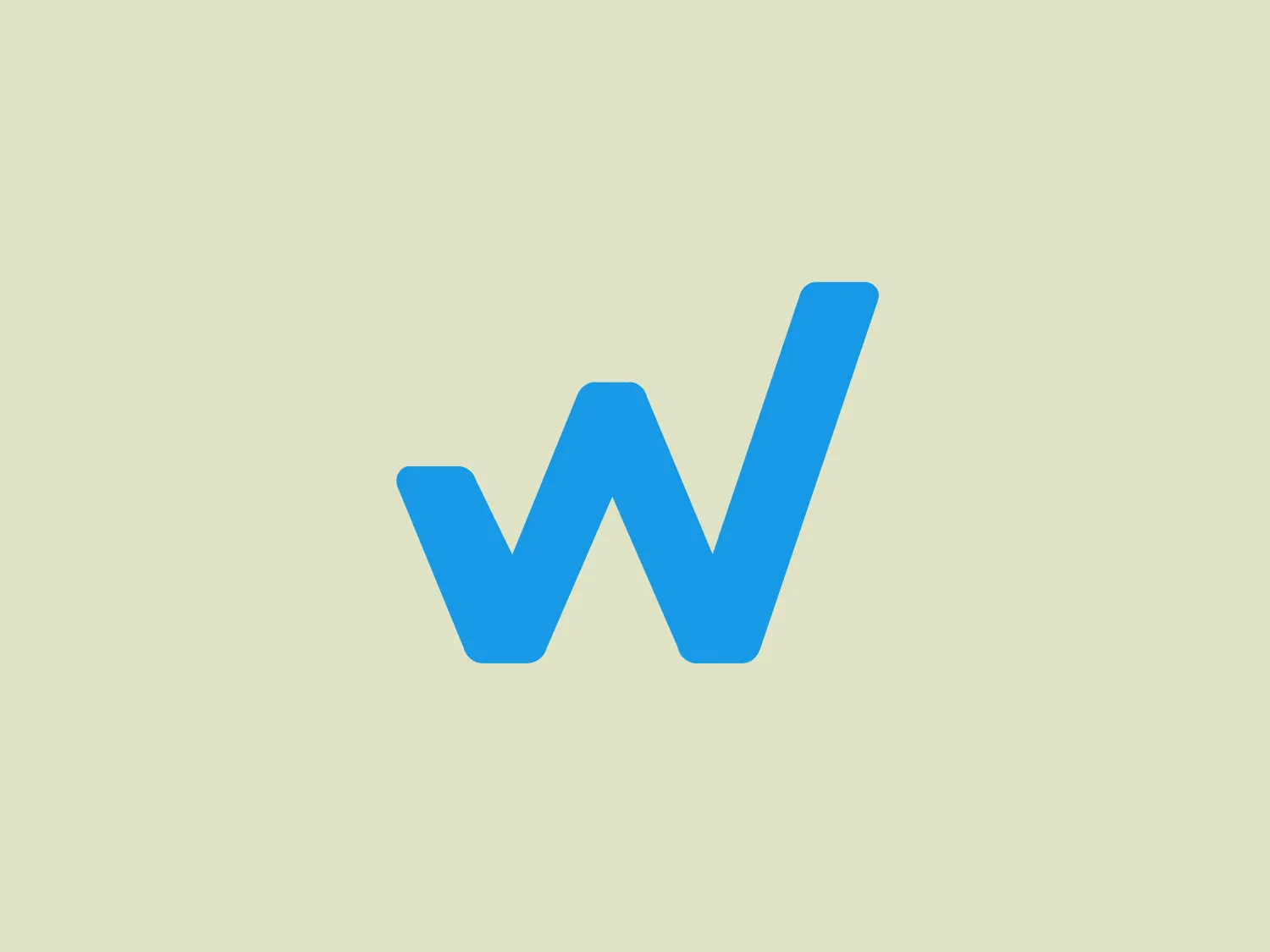 The business logo for Growave features a stylized representation of the letter "W," constructed with bold, geometric lines that create a rhythmic zig-zag pattern. The logo is rendered in a vibrant shade of medium blue, conveying a sense of trust, reliability, and professionalism. Its design is modern and minimalistic, with a crisp, clean-edged silhouette and no additional embellishments, making it versatile and easily recognizable. This balance of simplicity and boldness imparts a contemporary, forward-thinking brand identity.