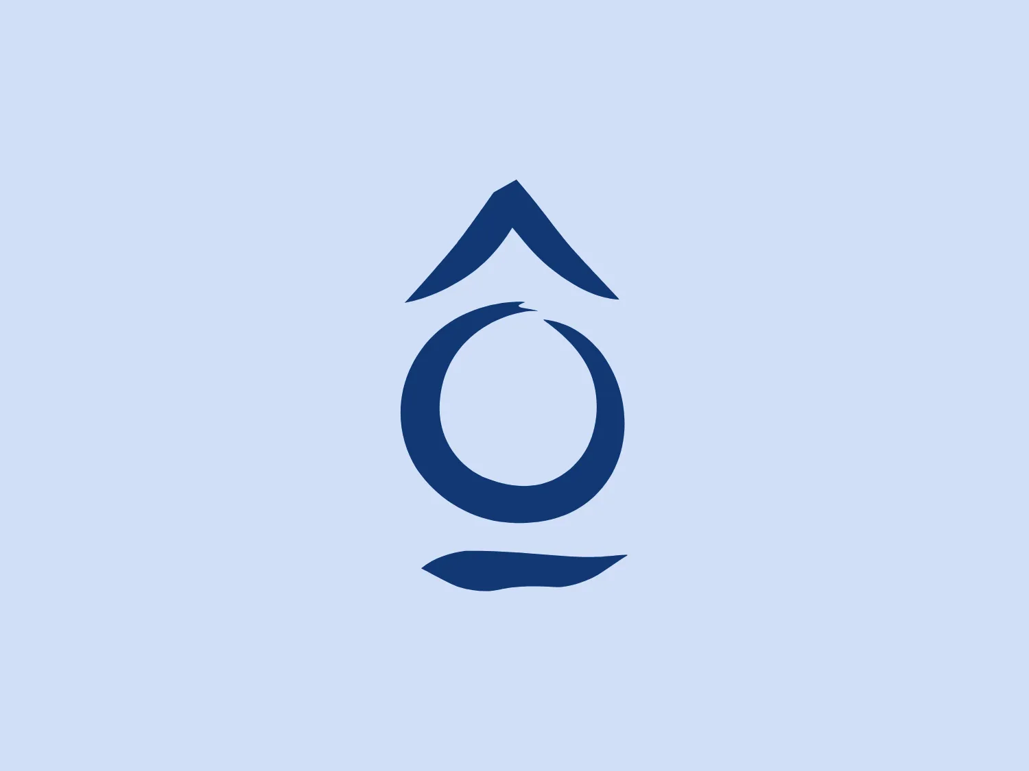 The logo in the image for OpenEye Scientific is a minimalist abstract design composed of geometric shapes that together resemble a rocket-like figure. Primarily using a deep blue color, it consists of a pointed chevron shape on top that serves as the rocket’s nose cone, followed by a thick ring representing the body of the rocket, which has a subtle notch taken out, and at the bottom, a horizontal swoosh that could represent motion or flames. The design has a modern and sleek look, using negative space effectively to enhance its clean, contemporary aesthetic.