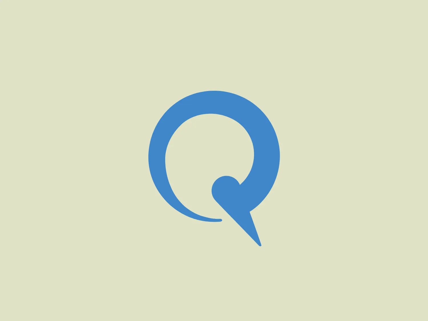 The Quri logo features a stylized letter "Q" with a tapering tail, which creates a loop that encircles the bottom half of the letter. It has a modern and minimalist design, using a singular shade of soft blue. The "Q" is clean and bold with curves that convey motion and continuity. The tail of the "Q" is notably thinner and suggests a sense of playfulness. This logo would benefit from a light and neutral background that complements its simple aesthetic without overshadowing it.
