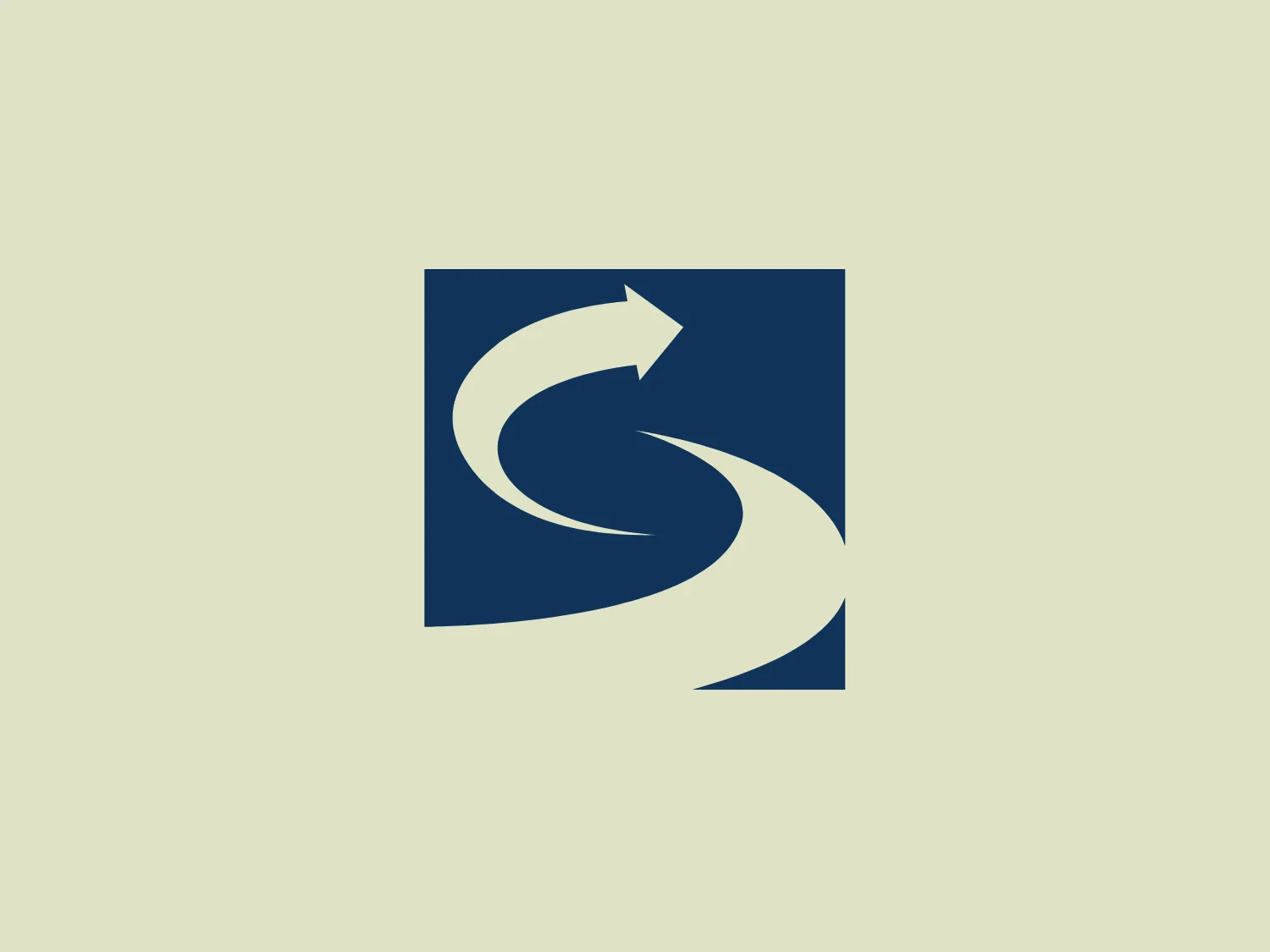 The logo for Stratfor depicts a stylized, abstract shape resembling a dynamic, flowing arrow pointing upwards and to the right. Its design embodies movement and progress, utilizing negative space to create the arrow's contours against a solid square background. The monochromatic color scheme features a deep navy blue tone, conveying professionalism and reliability.