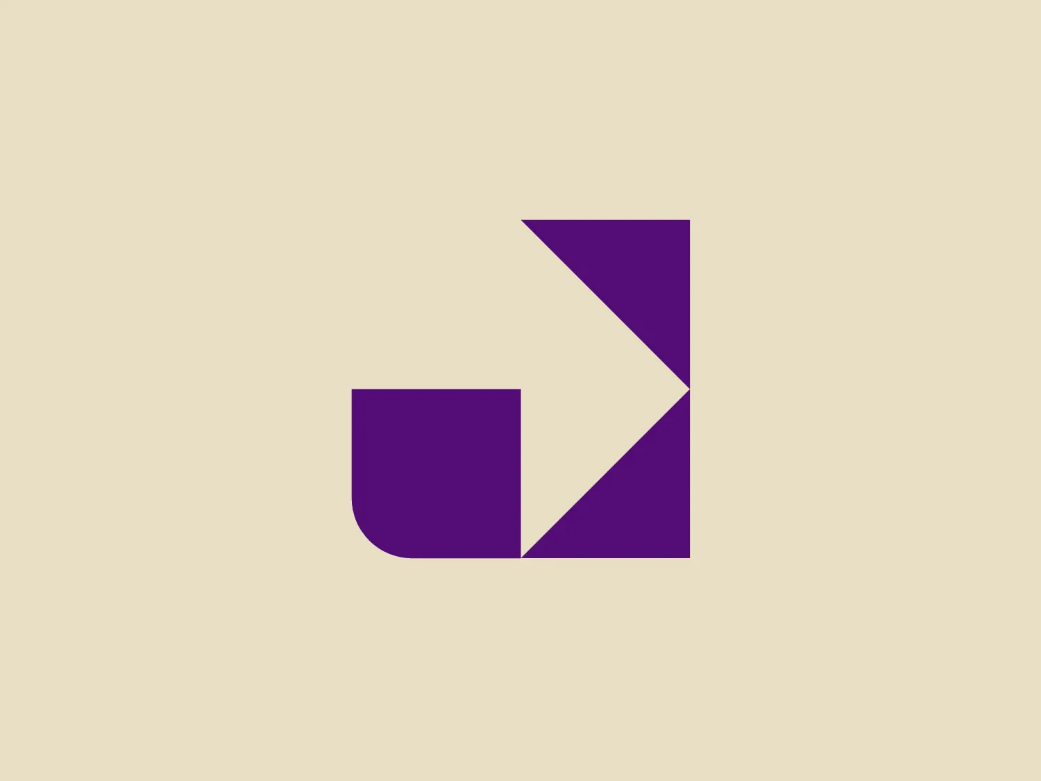 The image depicts a geometric and modern logo consisting of a stylized letter "J" that appears to be constructed from three separate shapes: a triangle and two right-angled shapes. The design is simple yet bold, utilizing a vibrant purple hue that stands out with a clean, sharp look. The negative space is cleverly used to create the letter form, which gives the JOIST logo an edgy and contemporary appeal. The purple color is consistent and flat, without any gradients or shading, which complements the minimalistic design aesthetic.