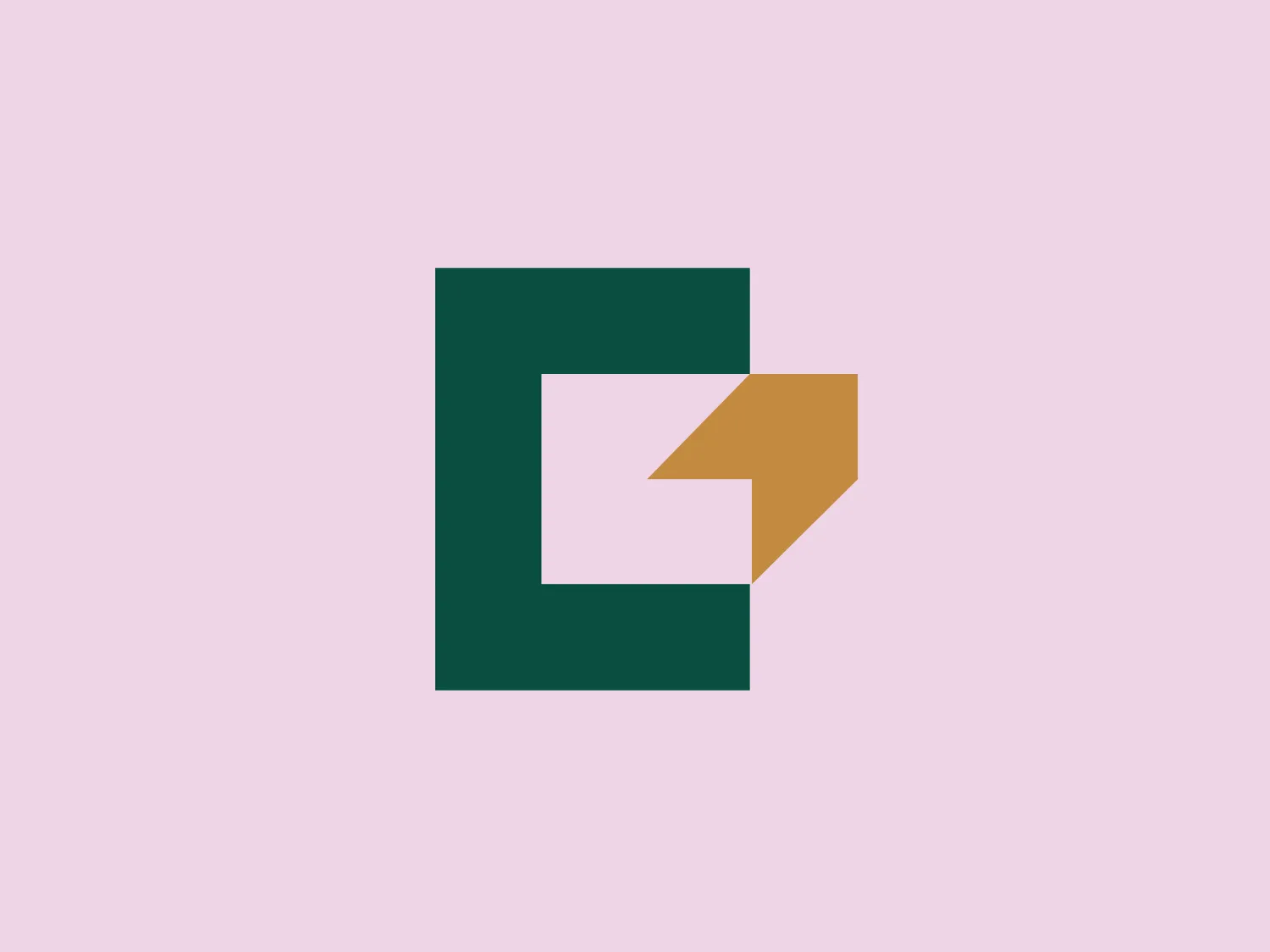 The logo of Gharabaghtsyan Shin consists of two primary geometric shapes: a dark green square and a gold arrow. The square provides a solid and stable backdrop, while the arrow, which is overlapping and slightly smaller than the square, points upwards and to the right, indicating progress or forward movement. The overall design aesthetic is minimalistic and modern, with a stark contrast between the dark green and the gold. The arrow's placement creates a sense of motion and direction within the static square, giving the logo a dynamic feel.