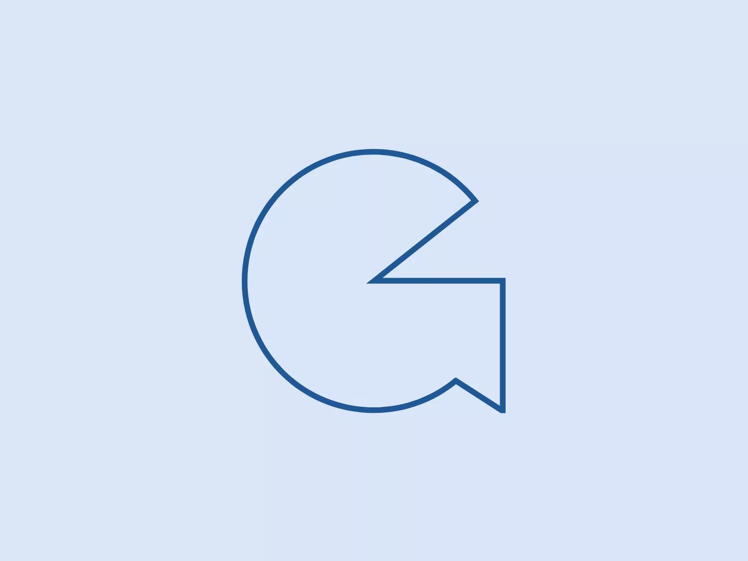 The Gerling Automation logo is a sleek, modern geometrical design featuring a circle intersected by a curved line that extends into a stylized arrow or speech bubble point, suggesting motion or communication. The lines creating the shapes are uniform in width and are colored in a solid, medium shade of blue. The overall aesthetic is minimalistic and contemporary, with clean lines and a clear use of negative space, which adds to the symbolic representation. There's also a dynamic nature to the design, as the arrow seems to indicate progression or direction, and the speech bubble aspect may imply dialogue or interaction.