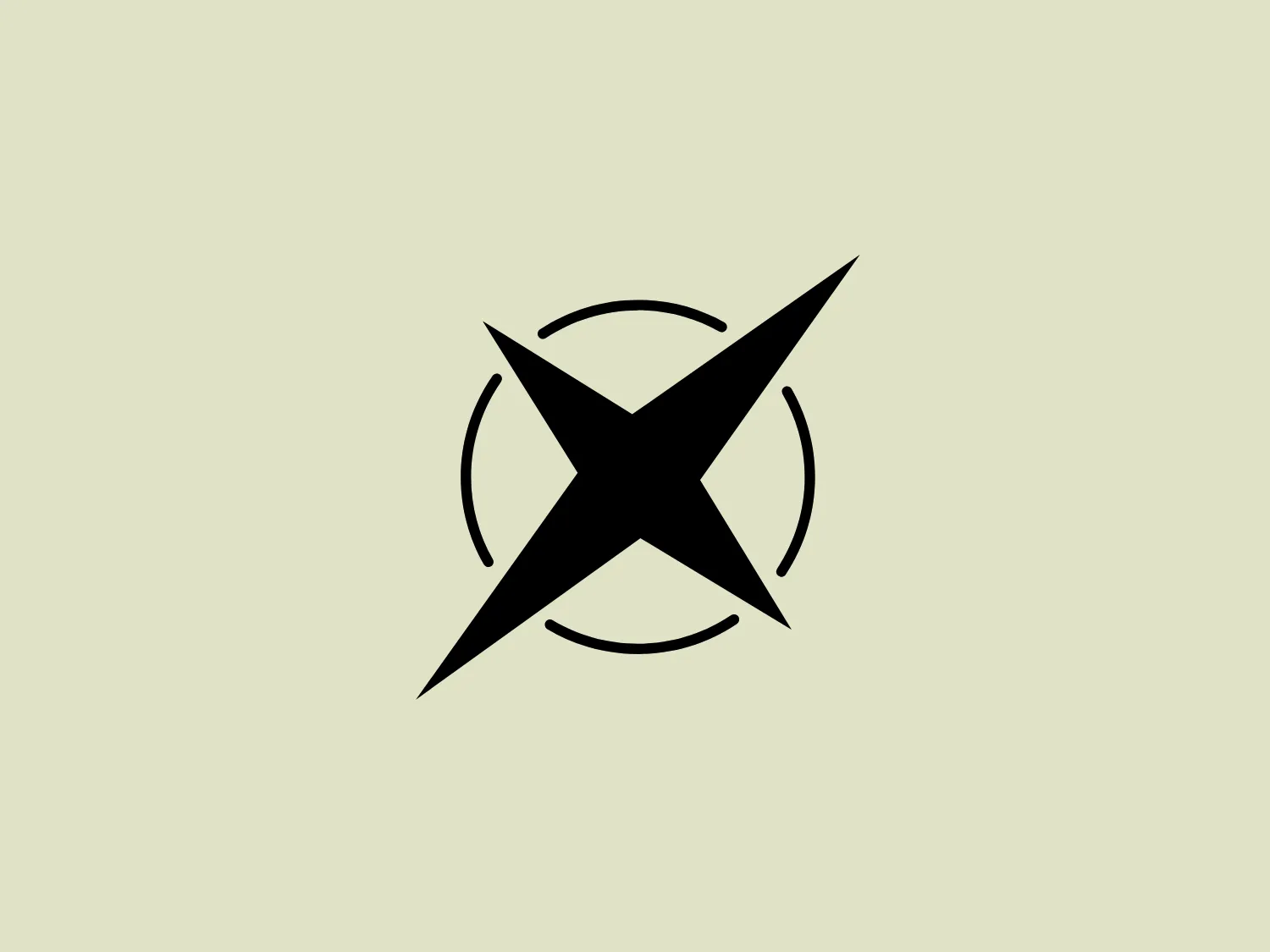 The GEN-X logo is a bold, black-colored graphic featuring a stylized star or compass-like symbol centered within two concentric circles. The star shape is created using four elongated, pointed elements that converge at the center, with the vertical points appearing slightly elongated compared to the horizontal ones, giving it a dynamic and directional appearance. The lines are thick and uniform, contributing to the logo's strong and modern aesthetic. The use of negative space where the points of the star meet the inner circle adds a touch of sophistication to the design. Given the monochromatic color of the logo, a background that contrasts while maintaining a modern and clean palette would complement it well.