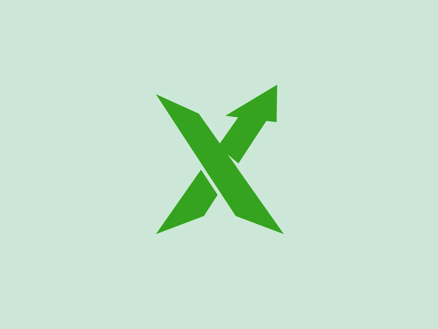 The Stock X logo features a stylized letter 'X' with sharp, angular edges, giving it a dynamic and modern look. The graphic is composed of two mirrored elements that form the 'X,' each with pointed ends and a slight curvature at the center intersection, creating a sense of movement. The entire logo is a vibrant shade of green, which signifies growth, vitality, and a fresh perspective. The simplicity of the design makes it versatile and easily recognizable, suitable for a variety of contexts where a strong and energetic brand identity is desired.