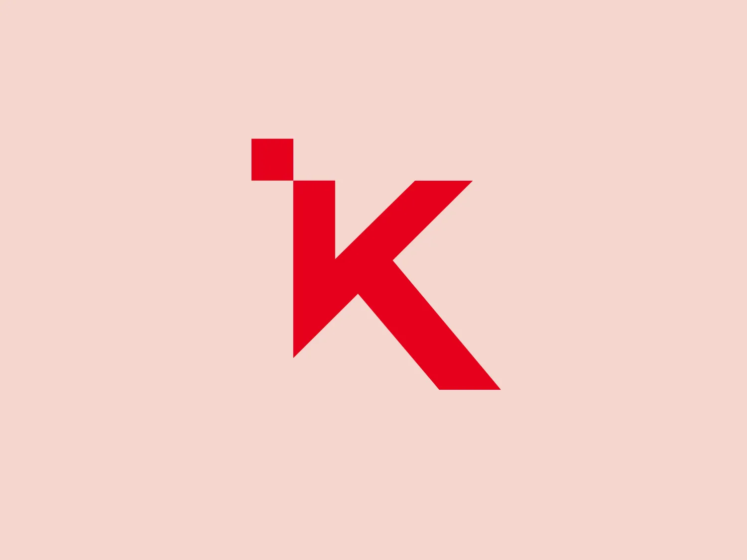 The Kobe Digital logo features a stylized letter 'K' created with two diagonal lines and a vertical line, giving it a dynamic and energetic look. The minimalist design uses a bold, attention-grabbing red color, and the sharply angled lines contribute to a modern and sleek aesthetic. The slanted design gives a sense of movement, making it appear as if the letter is propelling forward.