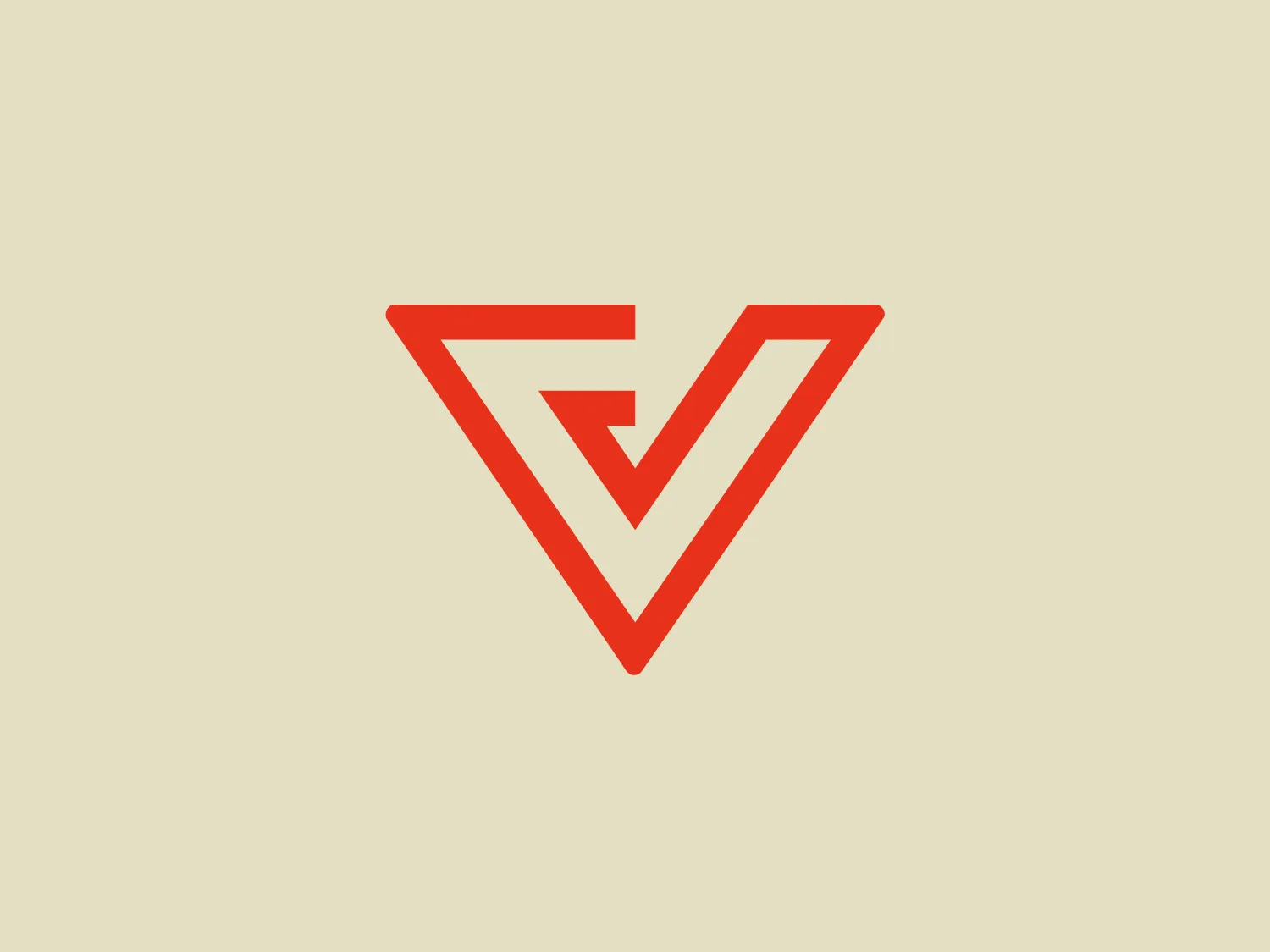 The Vulcan Post logo features a modern and dynamic design, with two thick orange lines forming an abstract representation of the letter 'V.' The lines have a uniform weight and a sharp angle at the bottom, creating a confident and contemporary aesthetic. The chopped ends of the lines add to the minimalistic and innovative feel of the logo, making it suitable for a brand that seeks to convey precision and creativity.