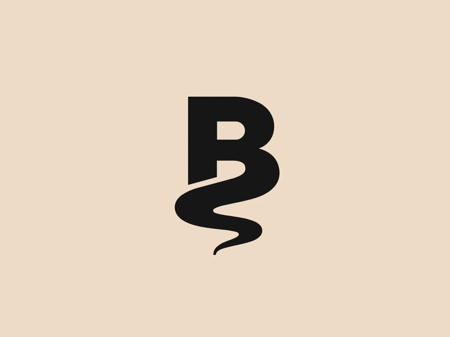 The Banjay logo showcases a stylized letter "B" in a bold red color with a unique design twist. The letter's vertical spine elongates with a smooth, flowing curve at the bottom, suggesting movement or agility. This gives the impression of a dynamic and modern brand identity. The red is vibrant and attention-grabbing, set against a plain background to ensure the focus remains on the distinctive shape of the "B". The logo carries a sense of fluidity and elegance, with the clean lines and lack of additional embellishments reinforcing a minimalist aesthetic.