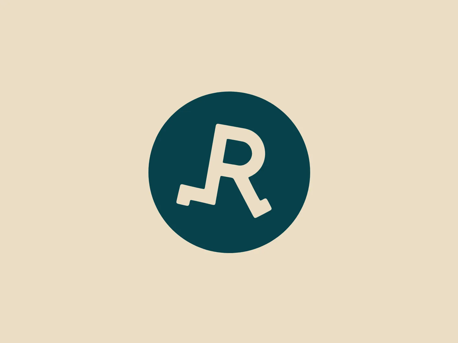 The logo for Répar'acteurs showcases a striking, stylized letter "R" in white, contrasted against a rich, dark teal circular backdrop. The "R" incorporates a distinctive cut in its leg, evoking a feeling of dynamism and contemporary style. The design maintains a clean, minimalist, and modern aesthetic, utilizing negative space to emphasize the prominence of the "R". The circular form symbolizes wholeness and cohesion, while the color scheme communicates elegance and professionalism.