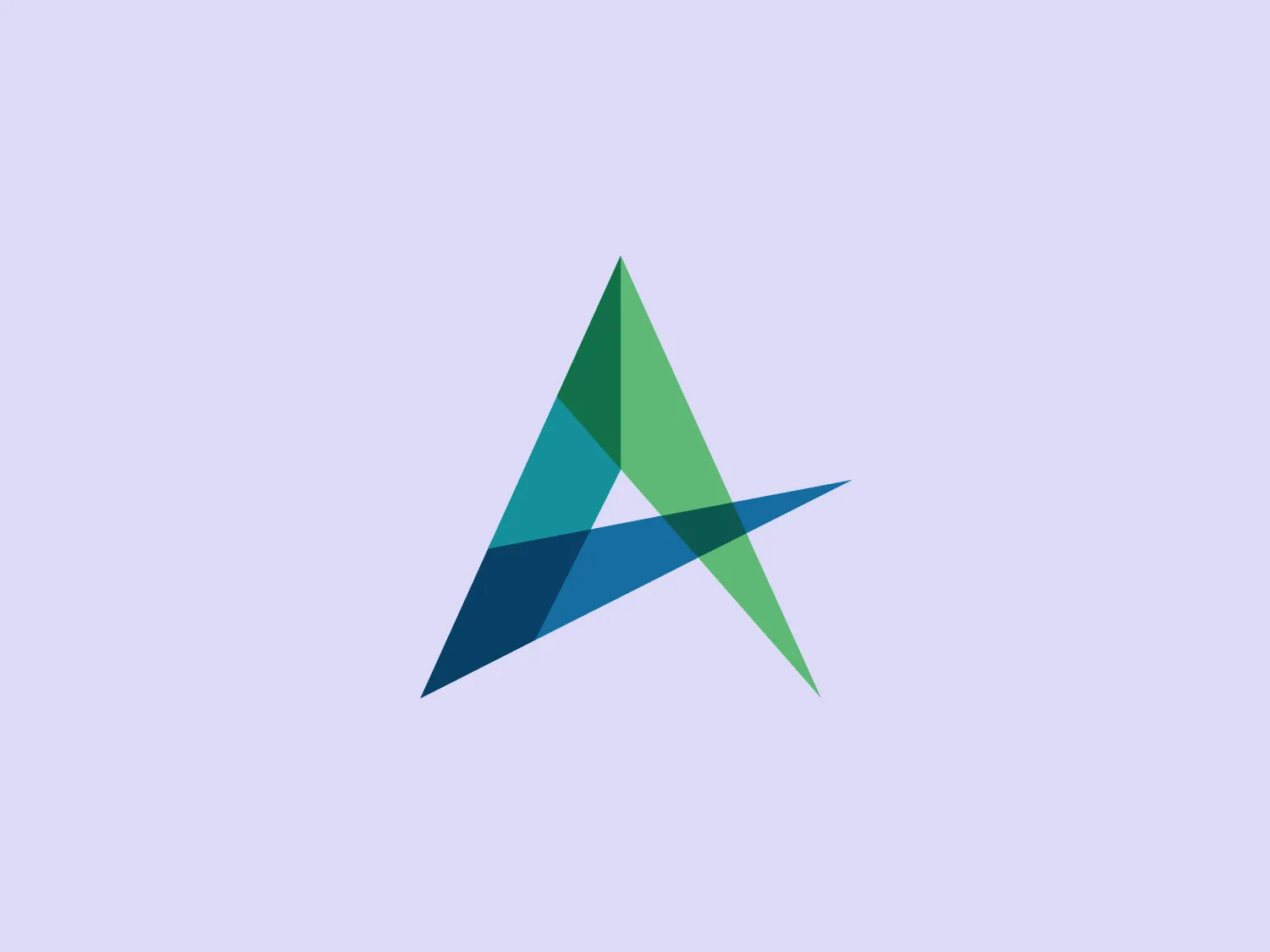 The logo for Alper Seguros portrays an abstract, geometric design resembling an uppercase 'A'. It comprises multiple triangles in various shades of blue and green, creating a layered, dynamic effect with modern, sleek gradients. It conveys a sense of movement and upward momentum, hinting at progress and ascension while maintaining a simple and sophisticated look through clean lines and sharp angles.
