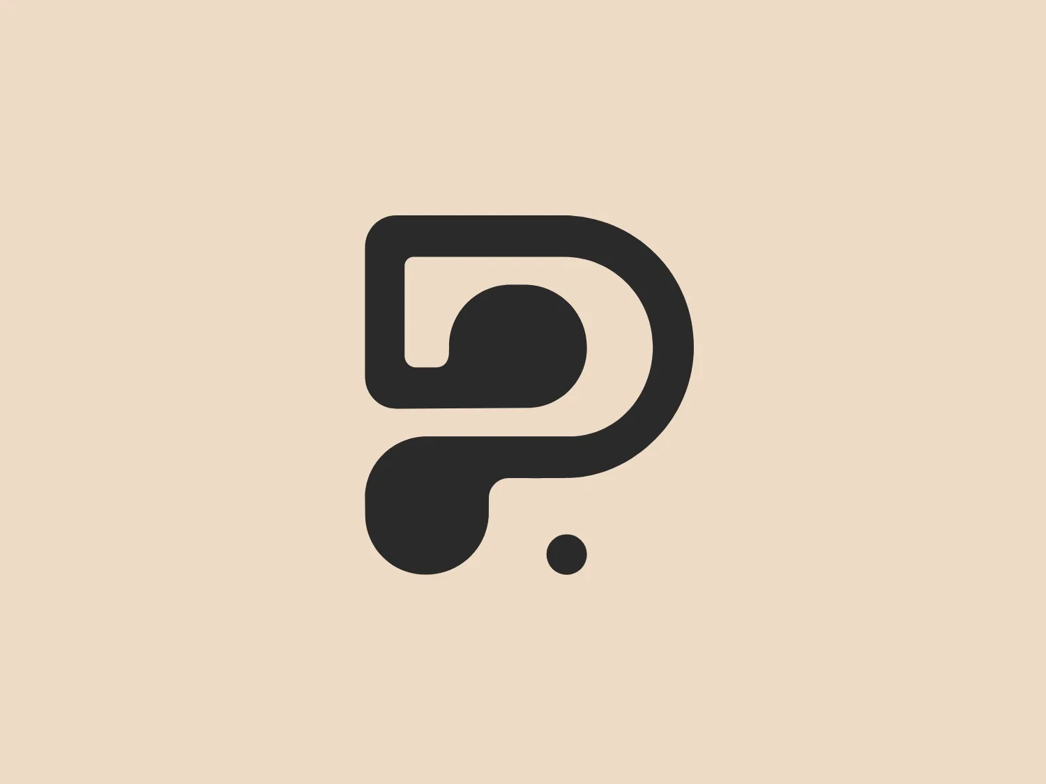 The Pleco Ceramics logo features a stylized lowercase letter 'p' with a bold and fluid design. The main body of the 'p' resembles a loop, with a tail that flows downward and curls slightly to the right, ending in a rounded dot. The overall shape suggests movement and modernity. The color of the logo is a deep, teal-like green, which gives it a professional yet dynamic feel. The design aesthetic is minimalistic and contemporary, with the absence of any additional embellishment or text. Given the logo's color and style, a soft and neutral background that complements but doesn't overwhelm the logo would be ideal.