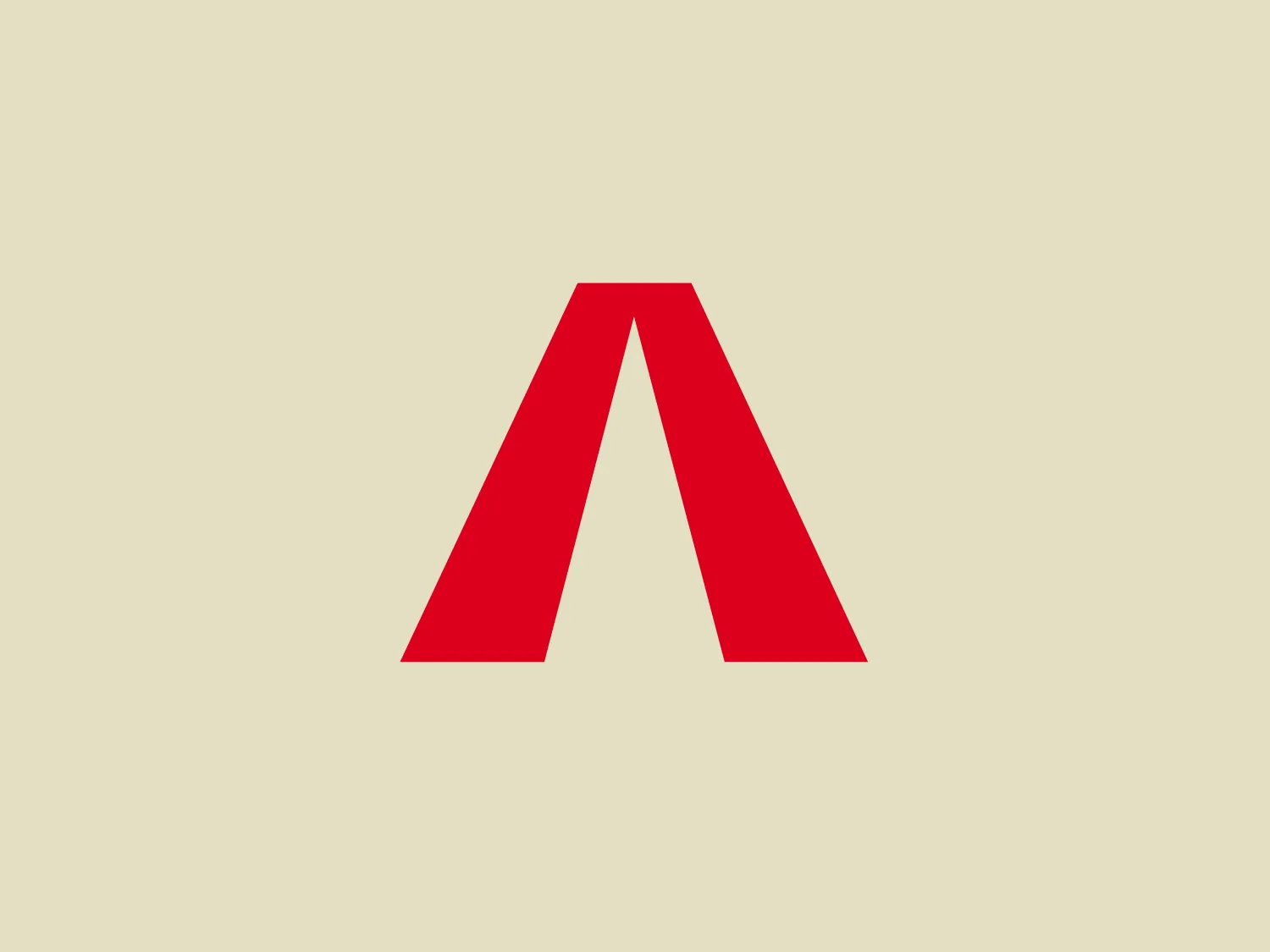 The Angia logo is a minimalist, geometric design featuring a bold, red letter 'A' without a horizontal line, forming an upside-down 'V' shape. Its color is a solid, vivid red, creating a striking contrast against a neutral background. The logo's clean lines and absence of additional decorative elements contribute to a modern and sleek aesthetic. Given its simplicity and color, a background that doesn't compete for attention while also complimenting the red is suitable.