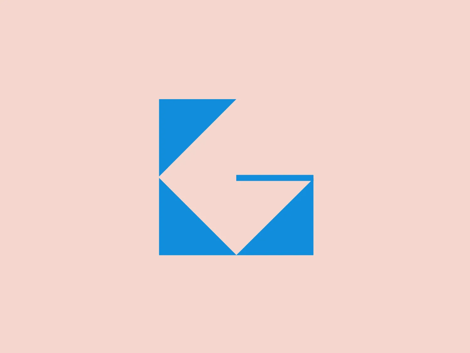 The business name Gebro Pharma's logo features a modern and minimalistic design of a bright, primary blue stylized letter 'G'. The letter 'G' is composed of geometric shapes, a triangle, and a polygon, creating negative space to convey movement and transformation with sharp angles and clean lines. The simplicity of the design allows for versatility and easy recognition.