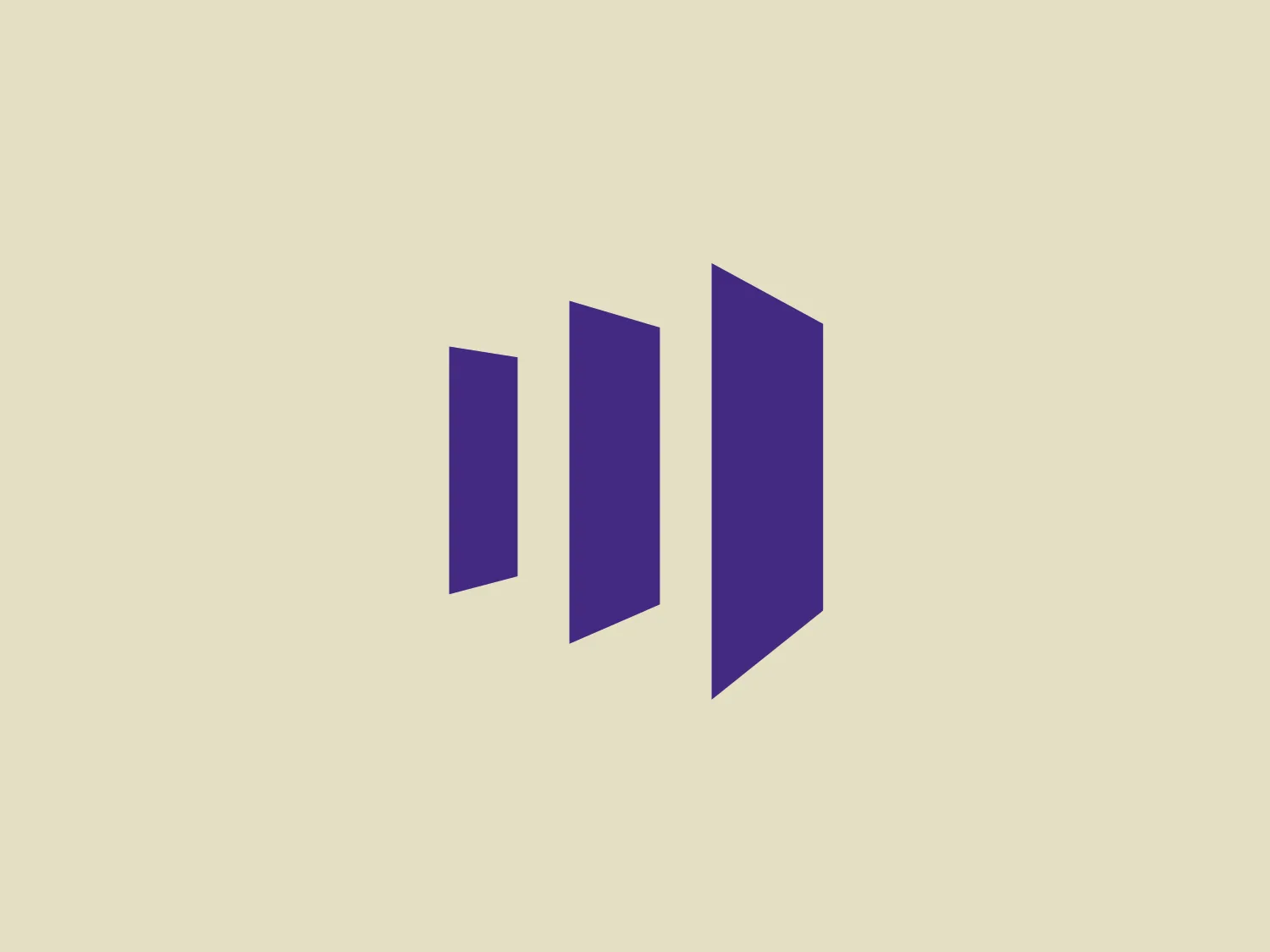 The Marketo logo is a simple, modern design composed of four vertical bars that decrease in width from left to right. The color of the logo is a deep purple, conveying a sense of luxury and creativity. The bars have a three-dimensional effect, with the rightmost bar appearing the tallest, which provides a sense of depth and perspective. This geometrically abstract shape also suggests a sense of progress or sound levels. The simplicity and boldness of the design make it versatile and easily recognizable.