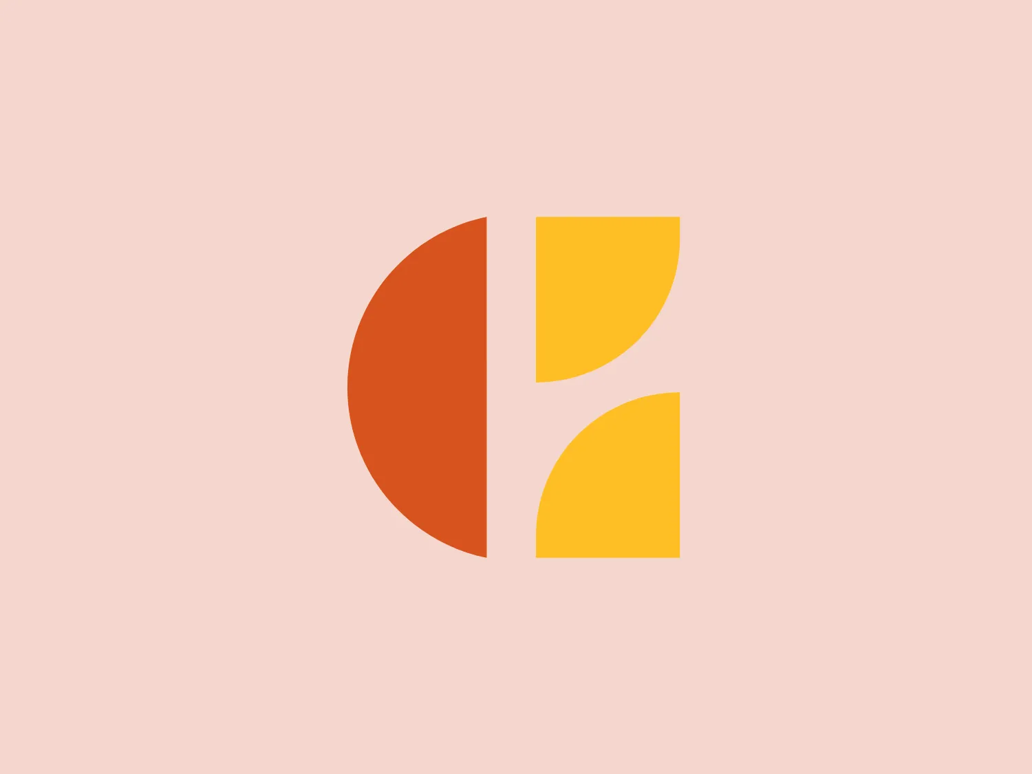 The Choice Hotels logo showcases a modern and minimalist design featuring a stylized letter "B" composed of geometric shapes. The left half of the "B" consists of a semicircular shape in a vivid orange hue, while the right half is divided into a trapezoid and a quarter circle in bright yellow. The flat shapes, devoid of gradients or 3D effects, contribute to a clean, bold, and contemporary aesthetic.