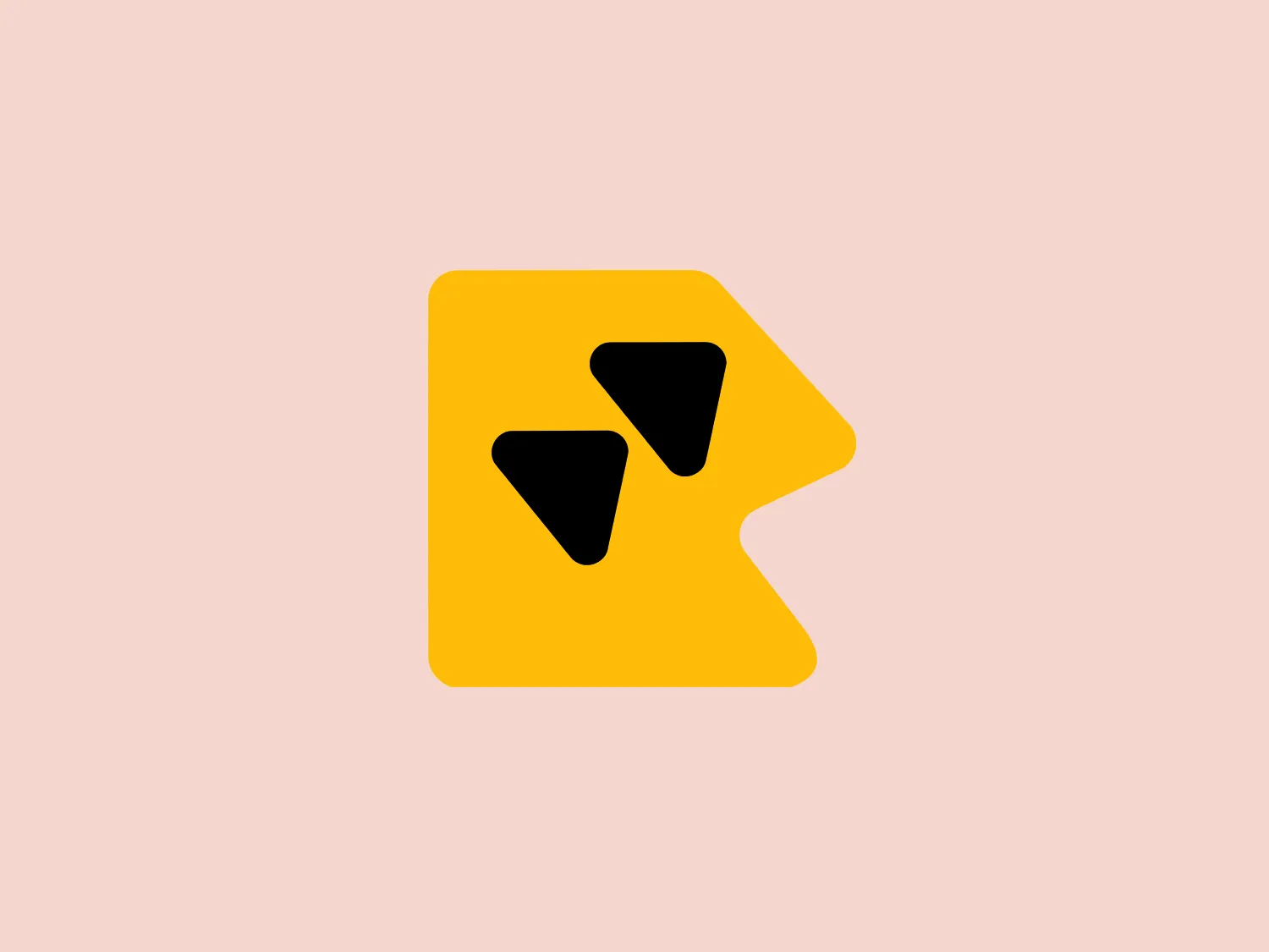 The image displays a stylized, yellow square logo with its upper right corner folded inward towards the center, creating a dual-layered effect for ReachifyMe. Two black shapes, resembling arrowheads or simplistic bird silhouettes, are positioned near the center of the square, angled in such a way that they appear to be in motion or pointing diagonally upward to the right. The design aesthetic is modern and minimalist, with bold colors and geometric simplicity. The bright yellow of the square contrasts starkly with the solid black figures, drawing attention and suggesting energy or forward momentum.